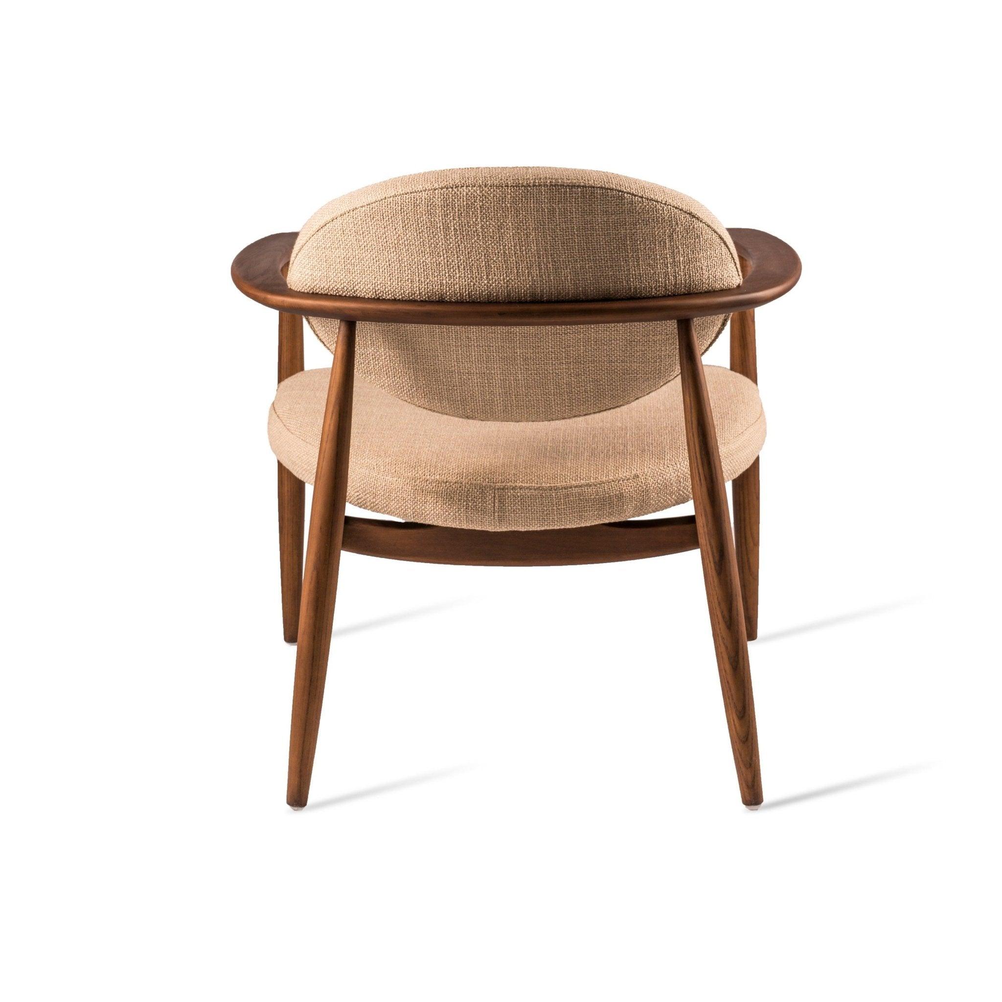 Fotel ROUNDY kremowy z drewnianą podstawą Pols Potten Eye on Design