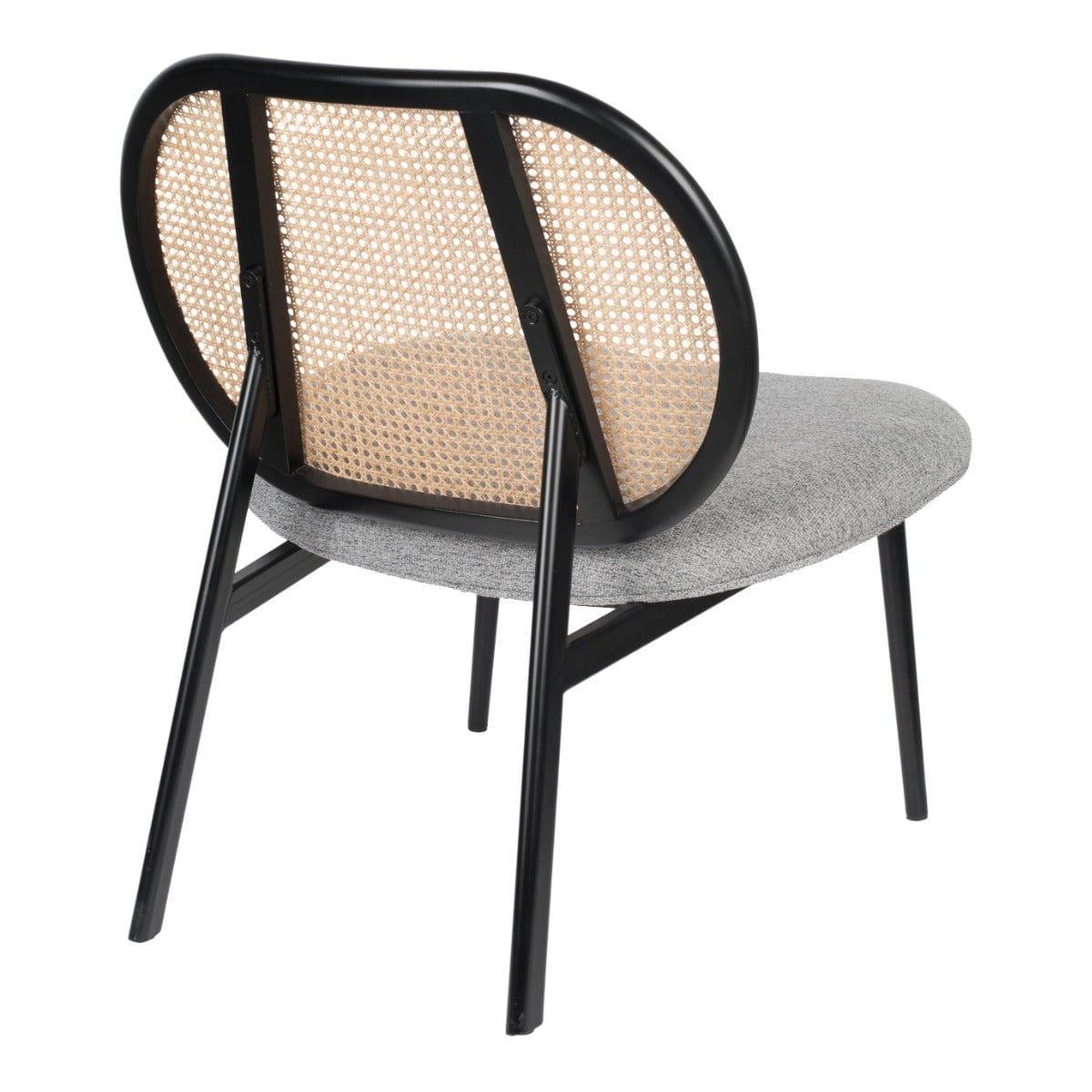Fotel SPIKE szary z rattanowym oparciem Zuiver Eye on Design