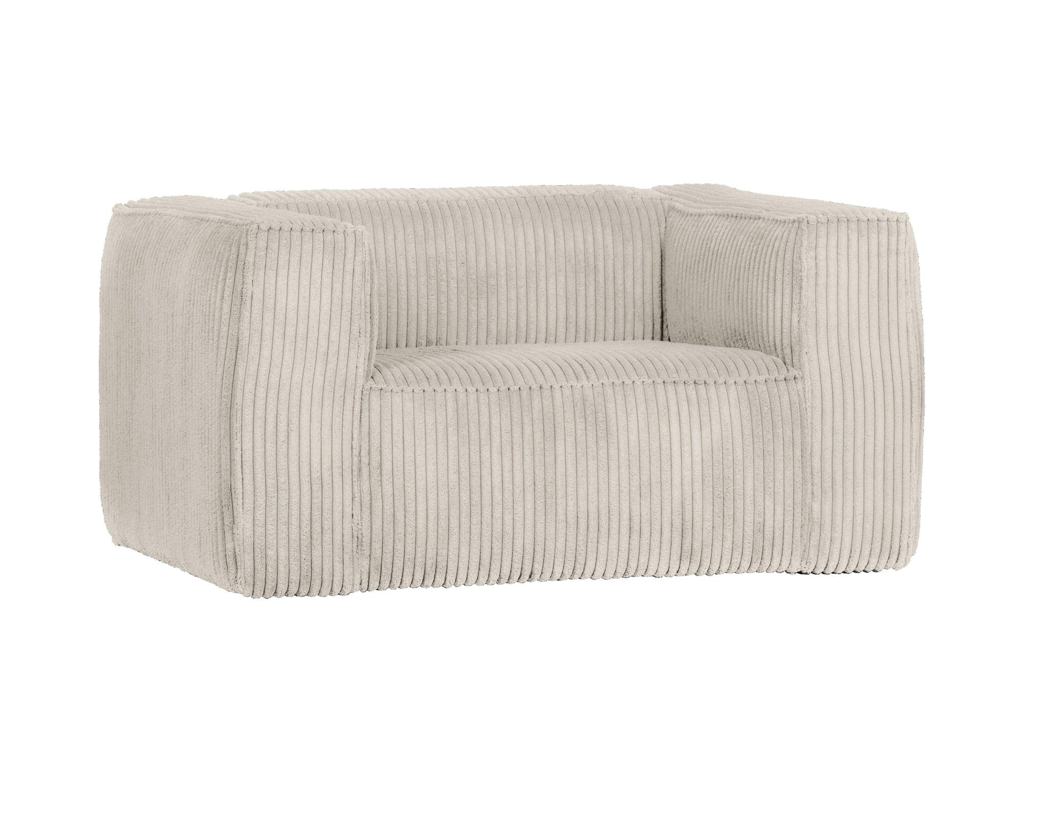 Fotel sztruksowy BEAN RIB jasnobeżowy Woood Exclusive Eye on Design