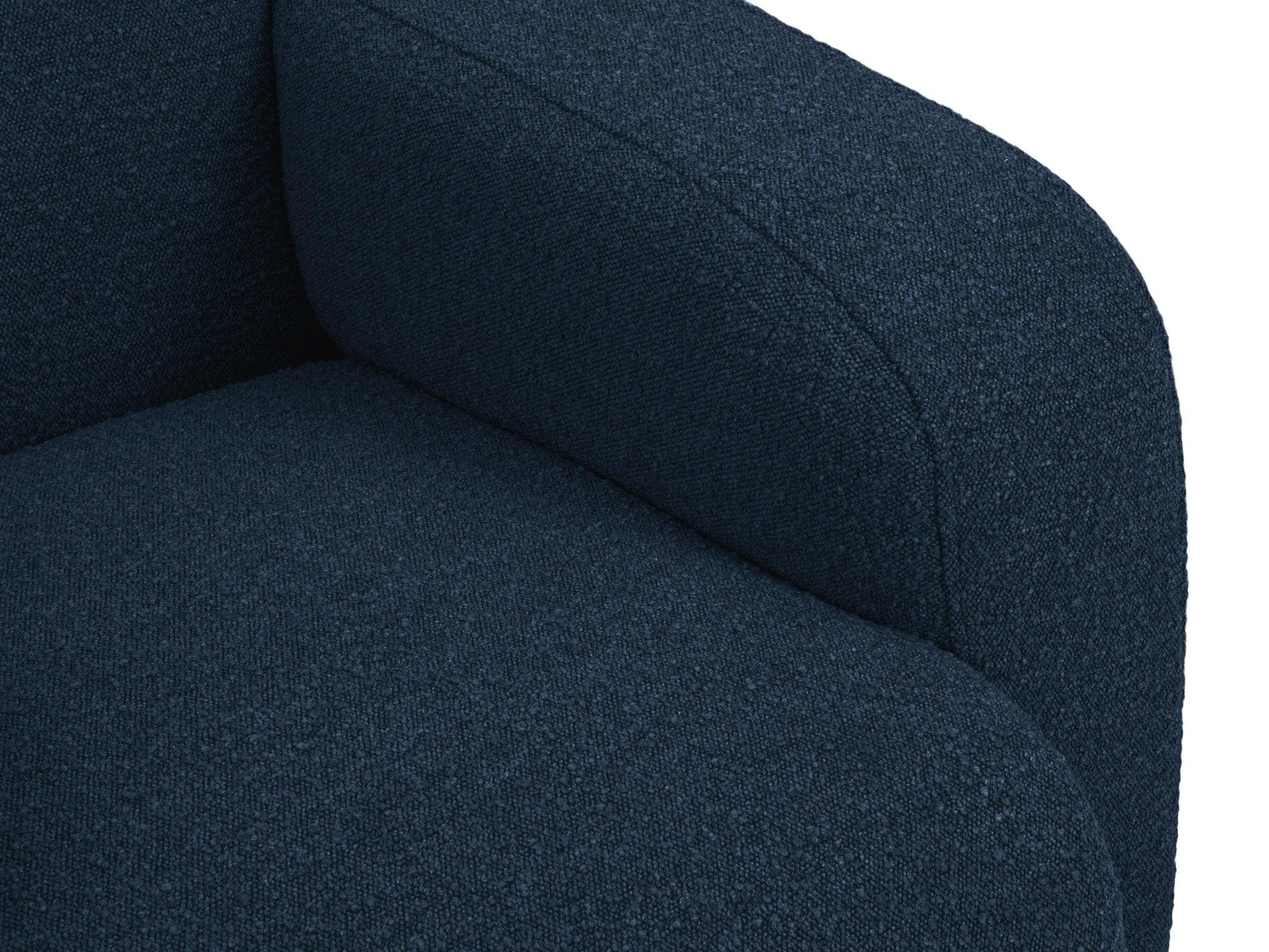 Fotel w tkaninie boucle LOLA ciemnoniebieski Windsor & Co Eye on Design
