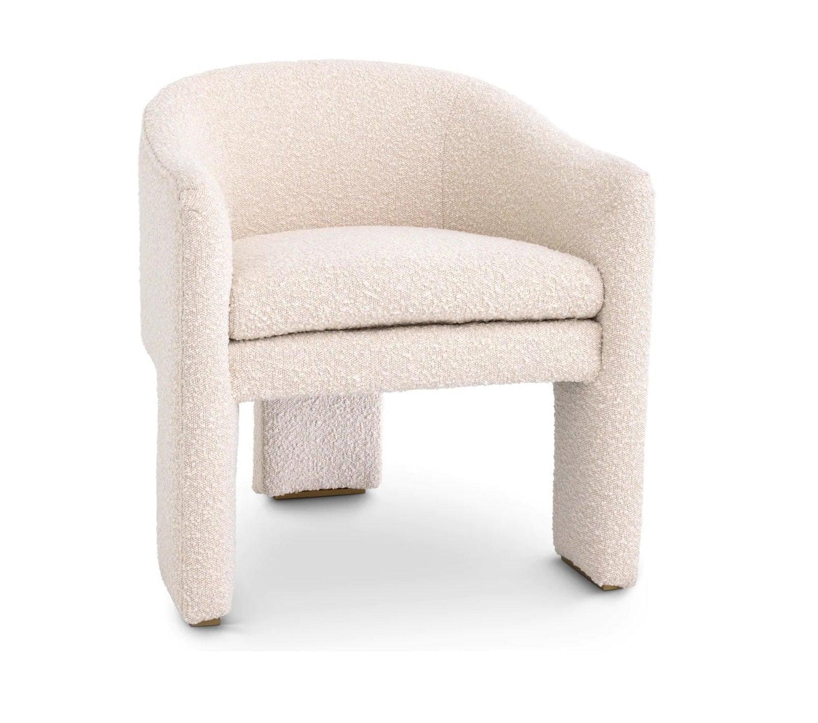 Fotel w tkaninie boucle PEBBLES kremowy Eichholtz Eye on Design