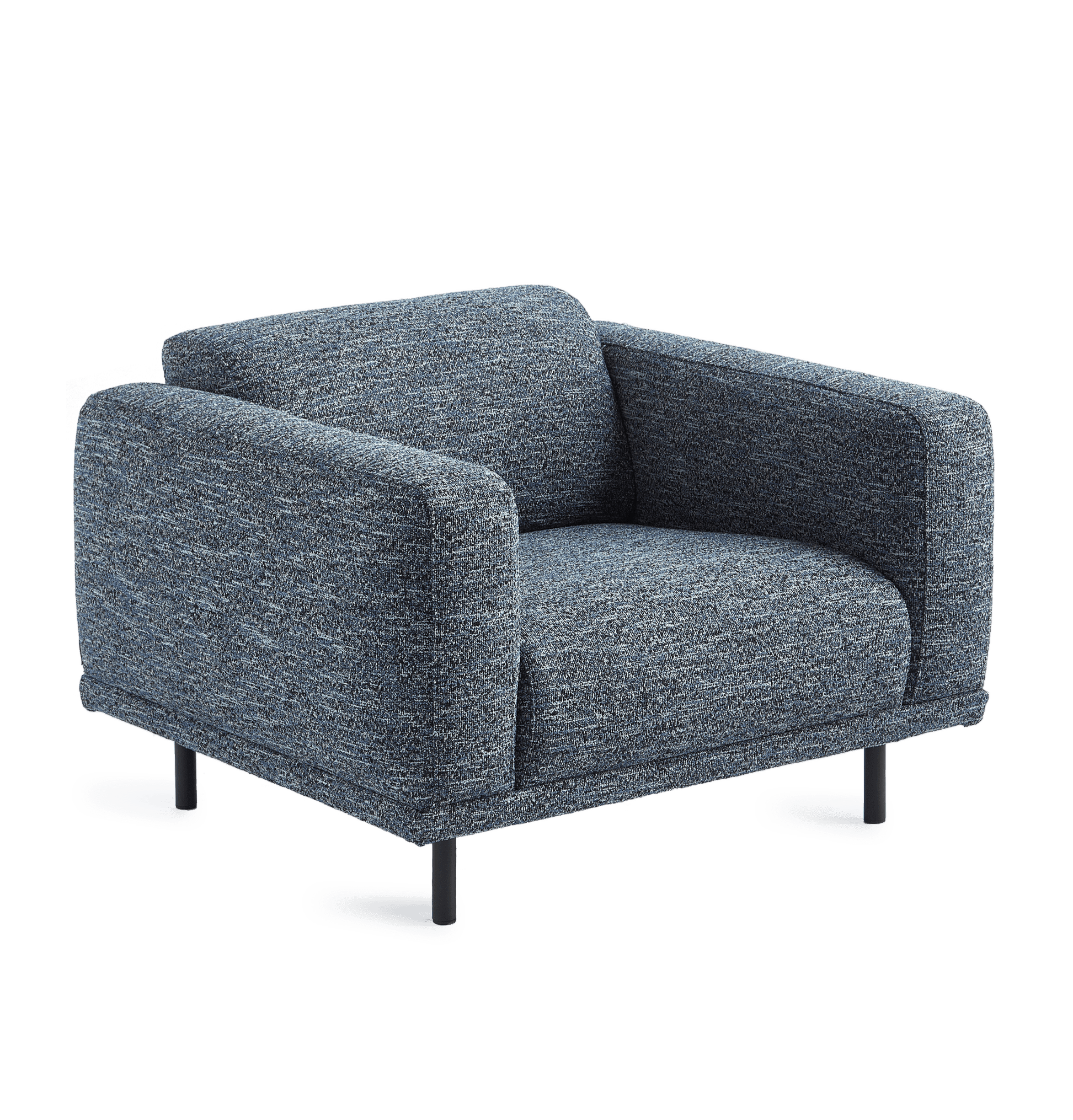 Fotel w tkaninie boucle TEDDY BOHO niebieski melanż Pols Potten Eye on Design