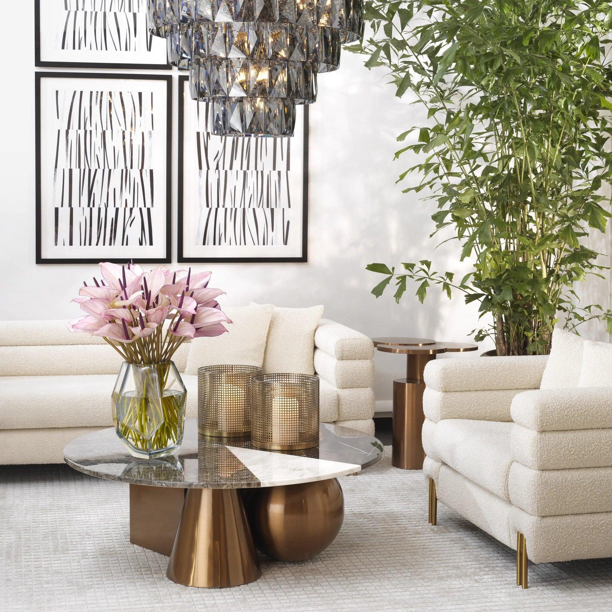 Fotel w tkaninie boucle YORK kremowy Eichholtz Eye on Design