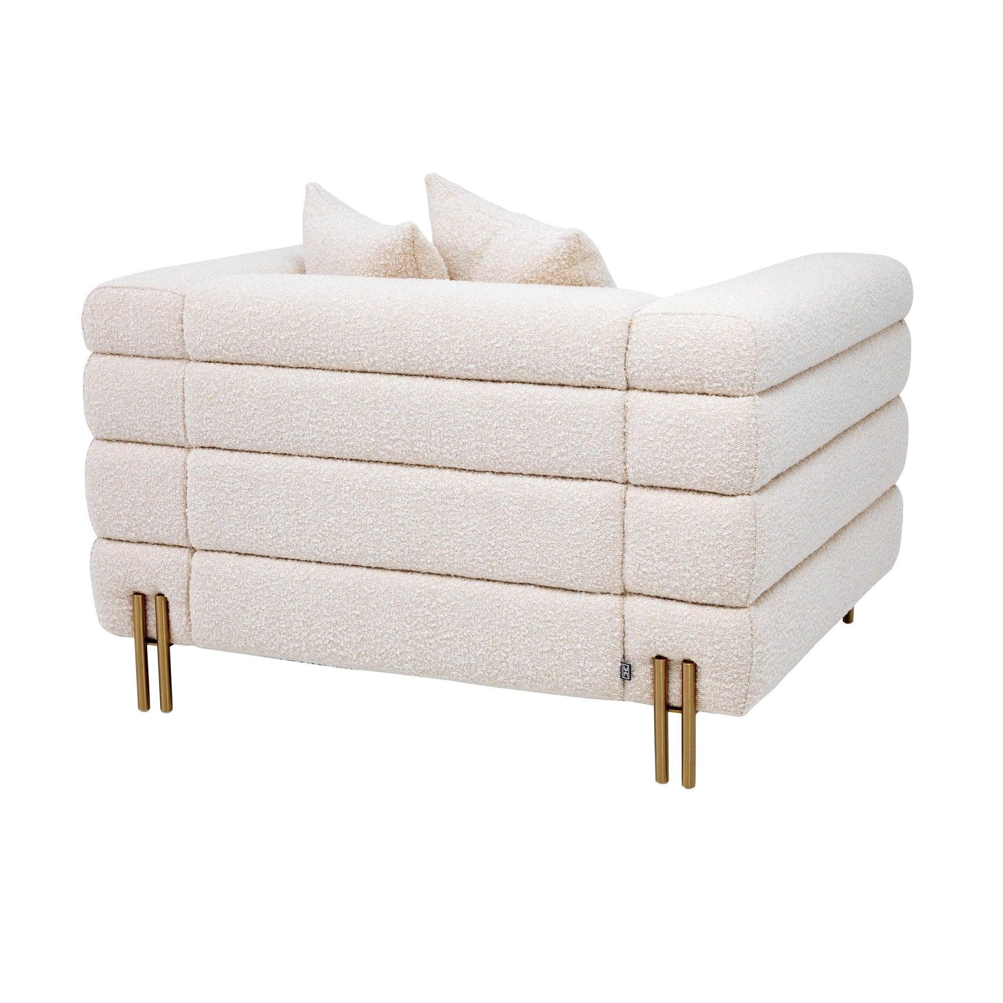 Fotel w tkaninie boucle YORK kremowy Eichholtz Eye on Design