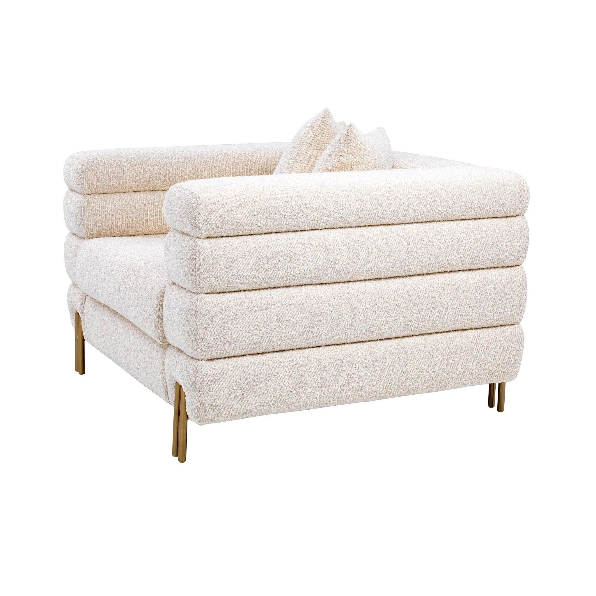 Fotel w tkaninie boucle YORK kremowy Eichholtz Eye on Design