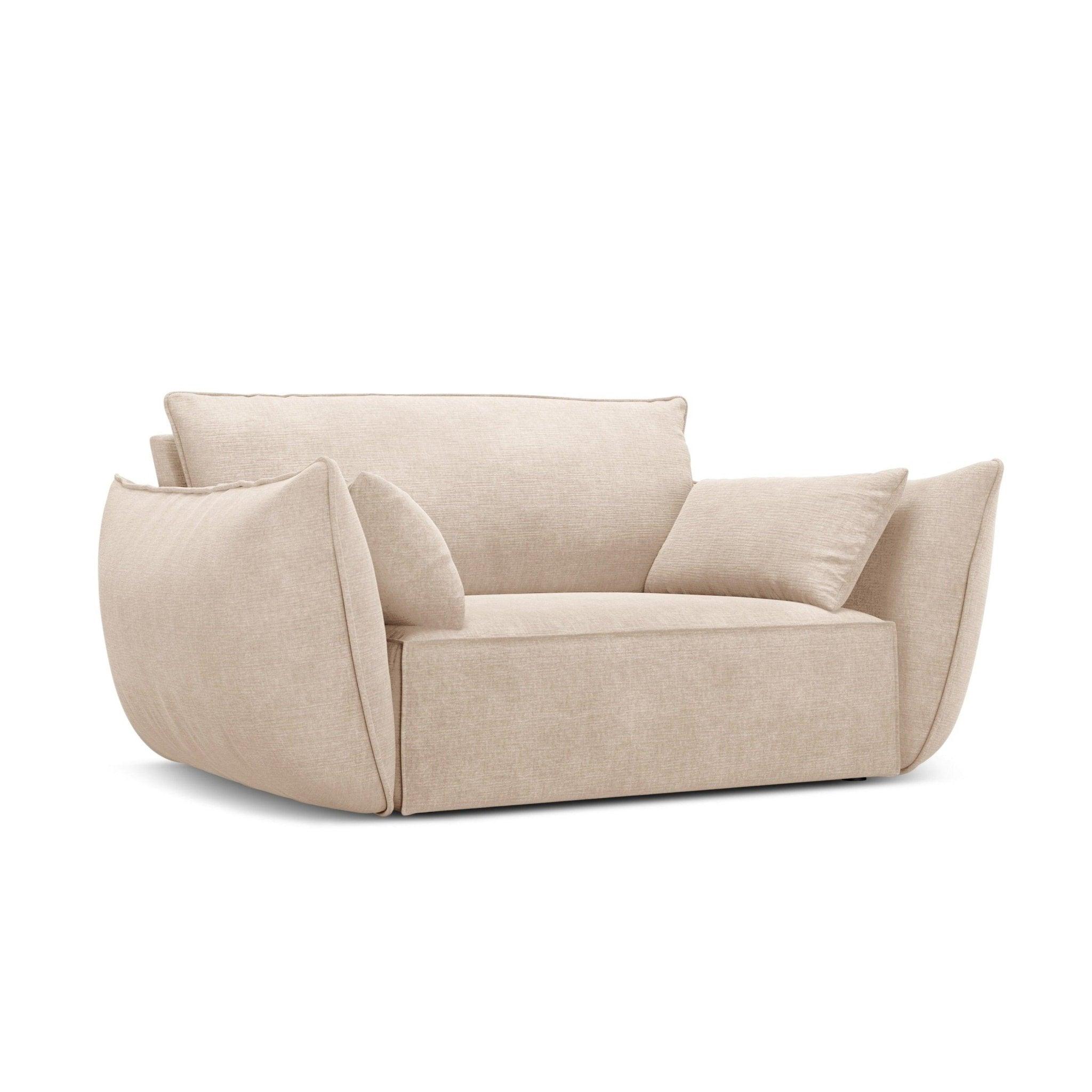 Fotel w tkaninie szenilowej VANDA beżowy Mazzini Sofas Eye on Design
