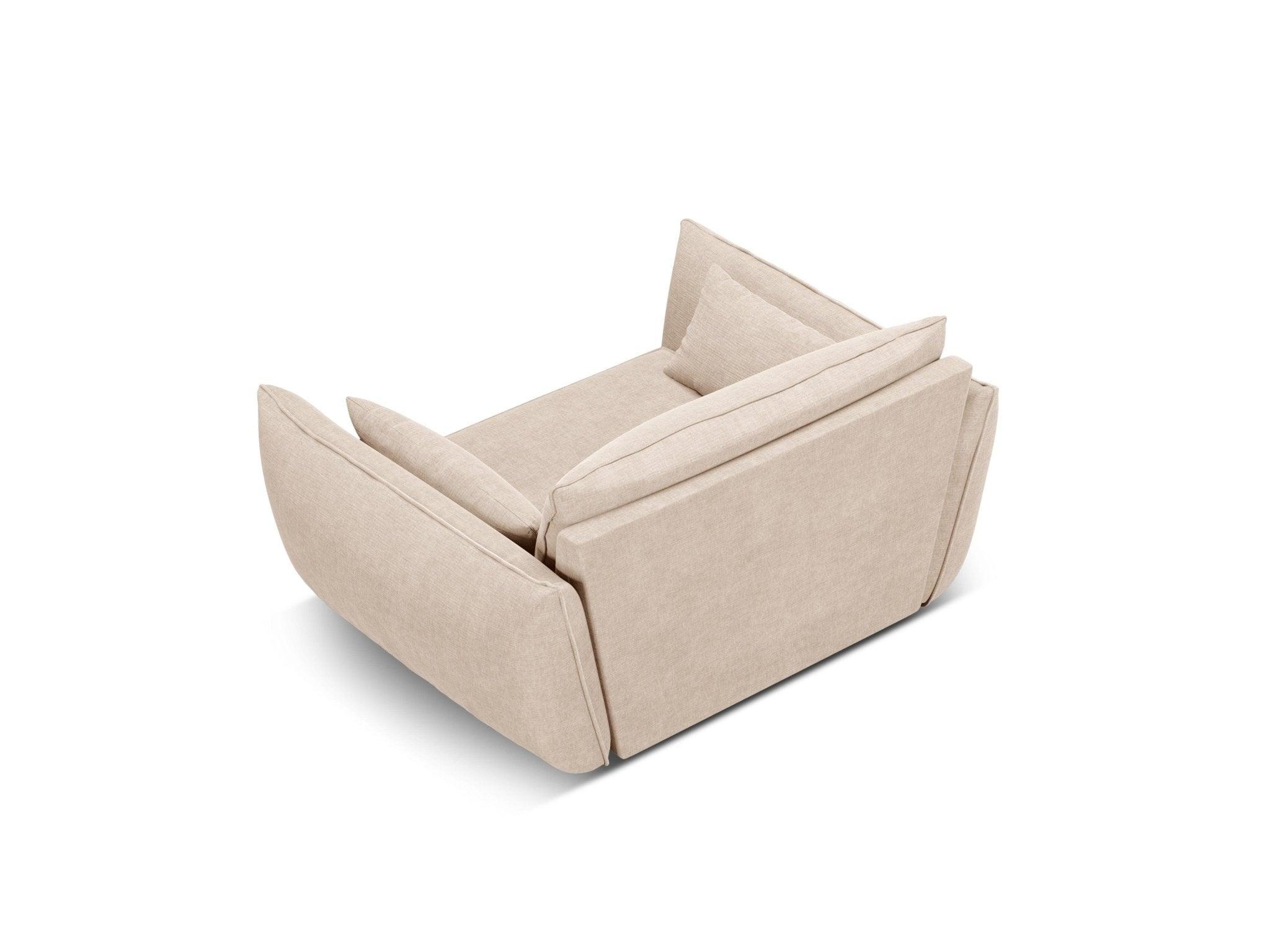 Fotel w tkaninie szenilowej VANDA beżowy Mazzini Sofas Eye on Design
