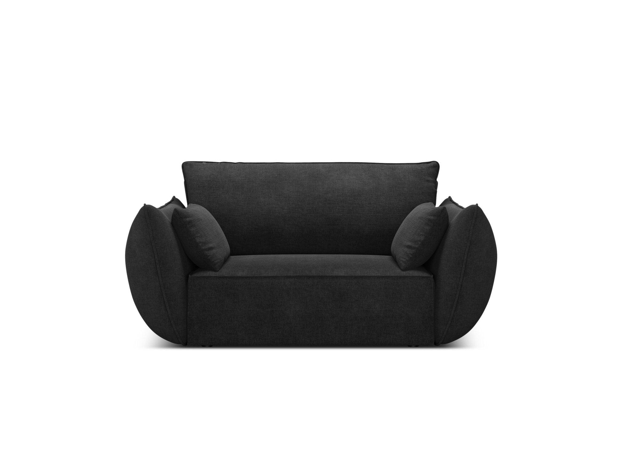 Fotel w tkaninie szenilowej VANDA czarny Mazzini Sofas Eye on Design