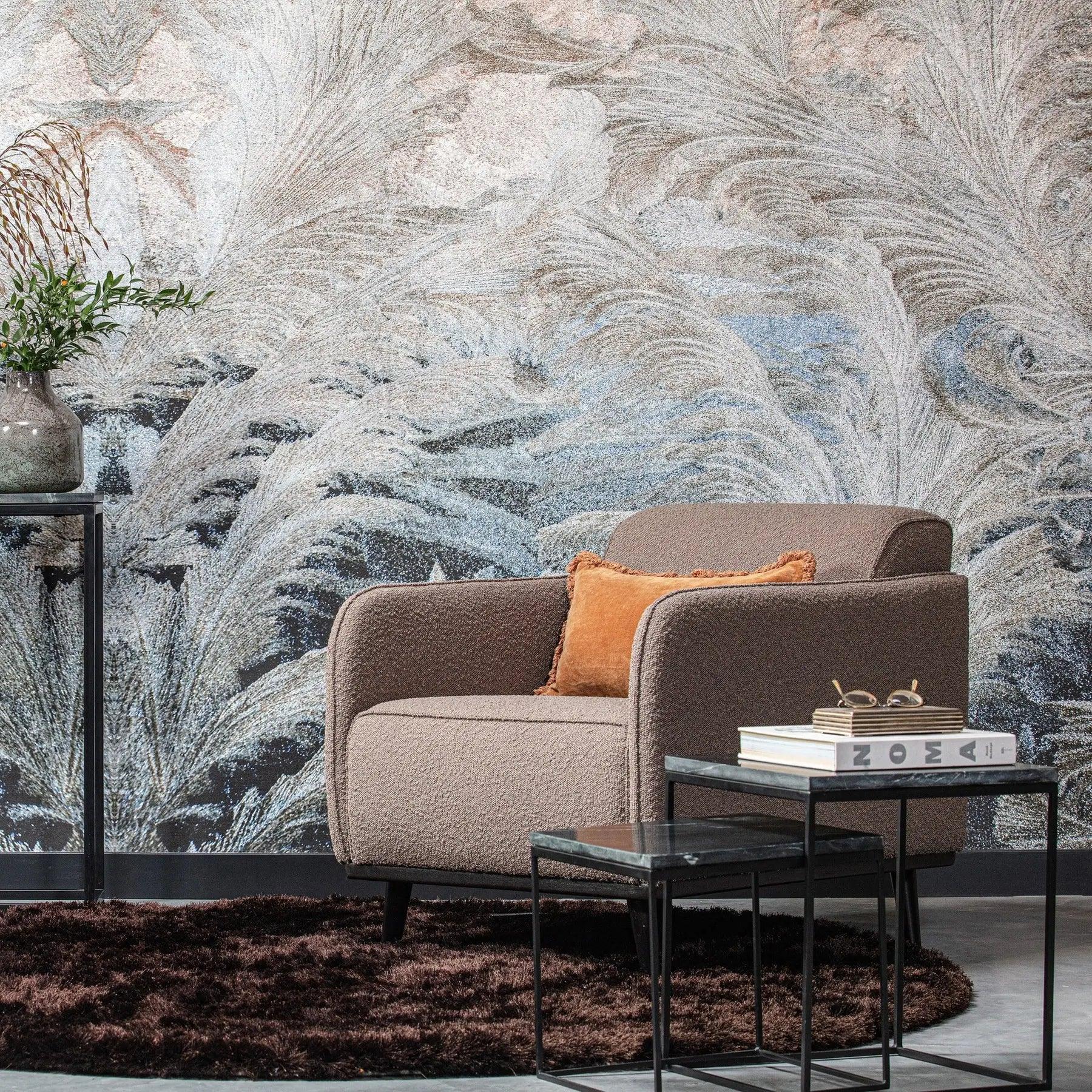 Fotel welurowy STATEMENT STRUCTURE brązowy Be Pure Eye on Design
