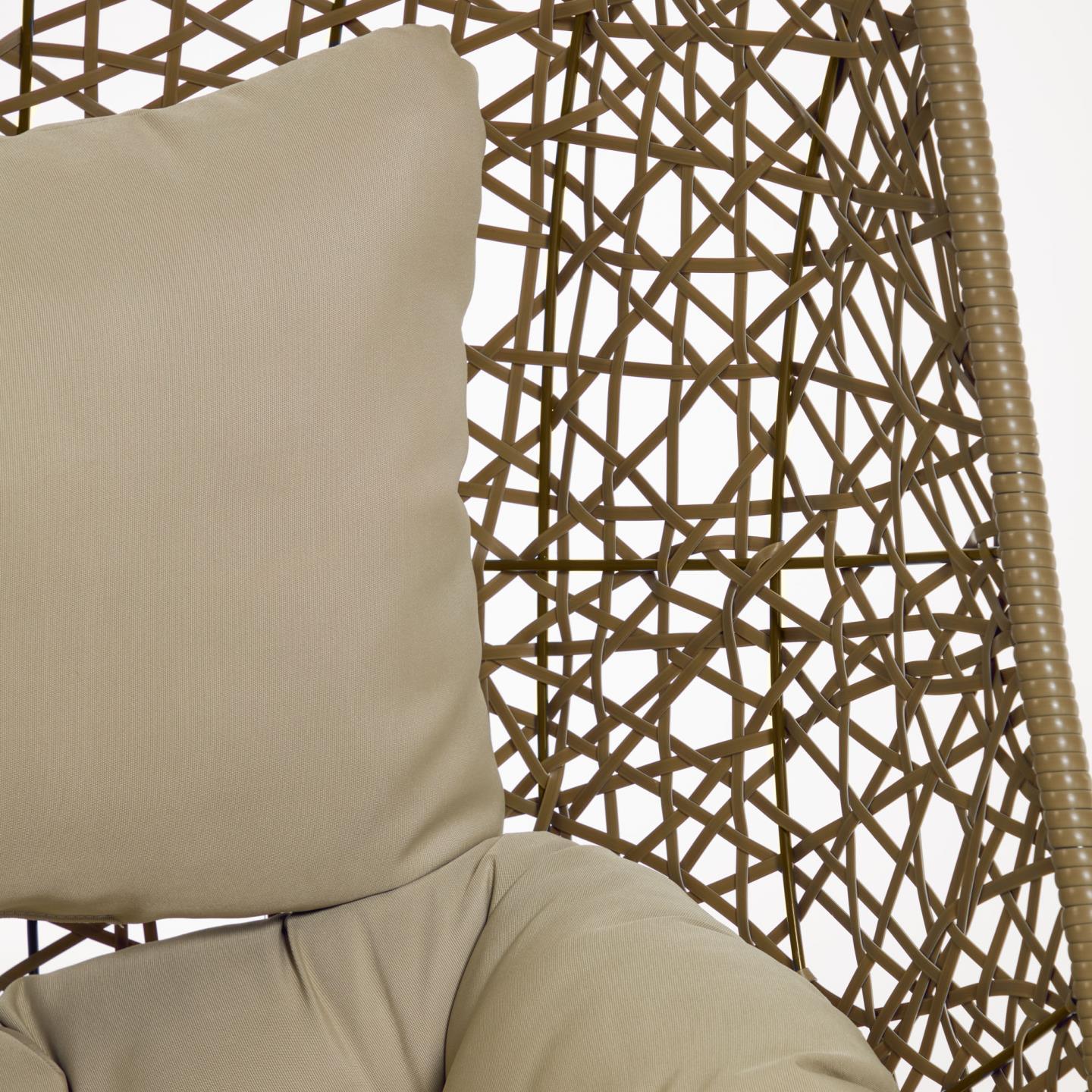 Fotel wiszący FLORINA brązowy z ciemnoszarą podstawą La Forma Eye on Design