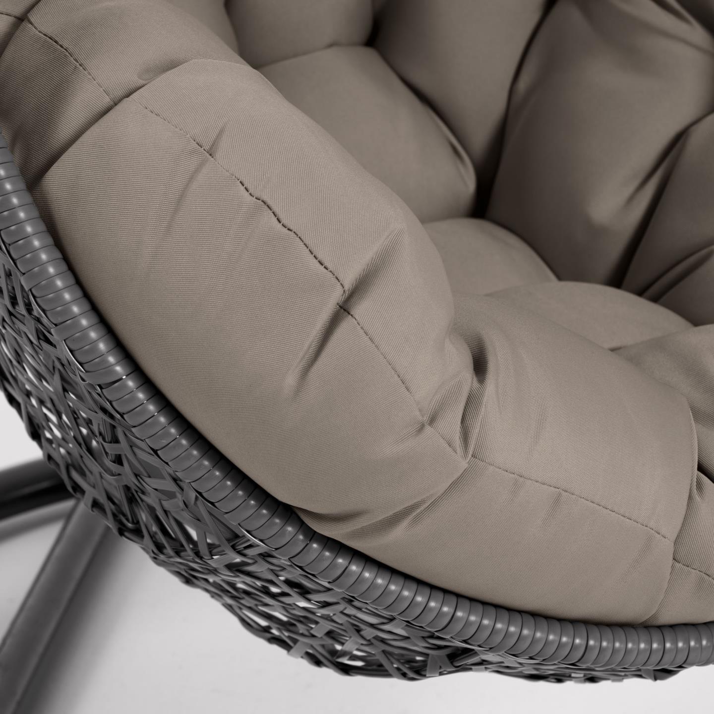 Fotel wiszący FLORINA ciemnoszary z ciemnozieloną podstawą La Forma Eye on Design