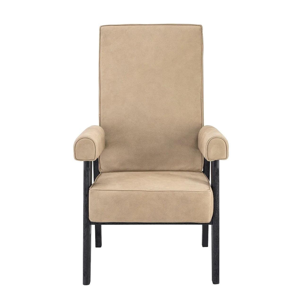 Fotel z wysokim oparciem MILO beżowa skóra Eichholtz Eye on Design