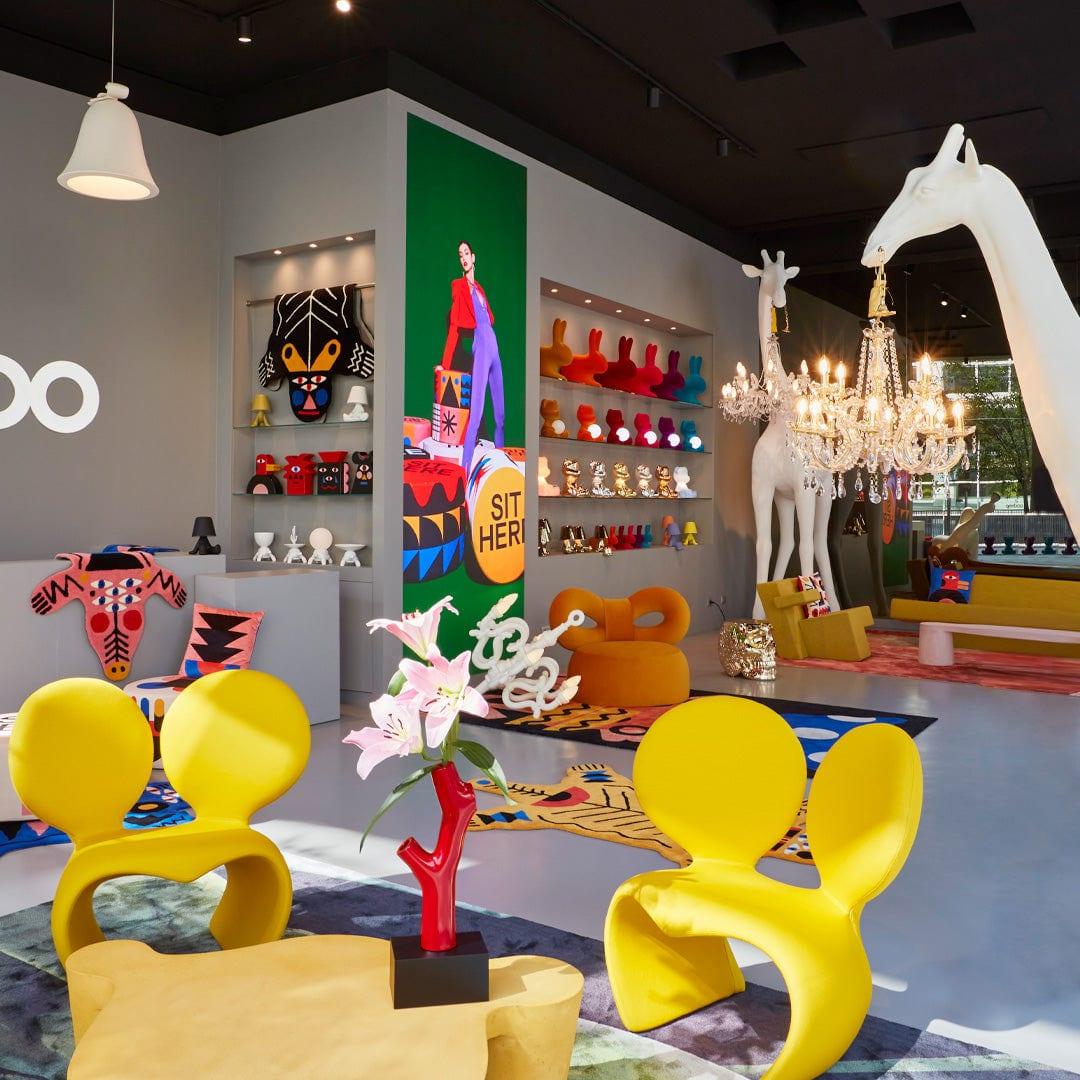 Fotel zewnętrzny DON'T F**K WITH THE MOUSE żółty Qeeboo Eye on Design