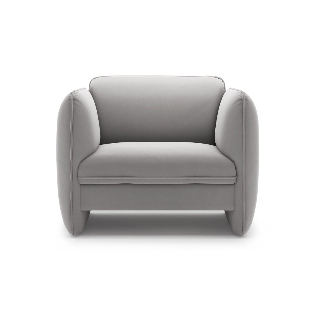 Velvet Armchair GEORGIA Light Gray