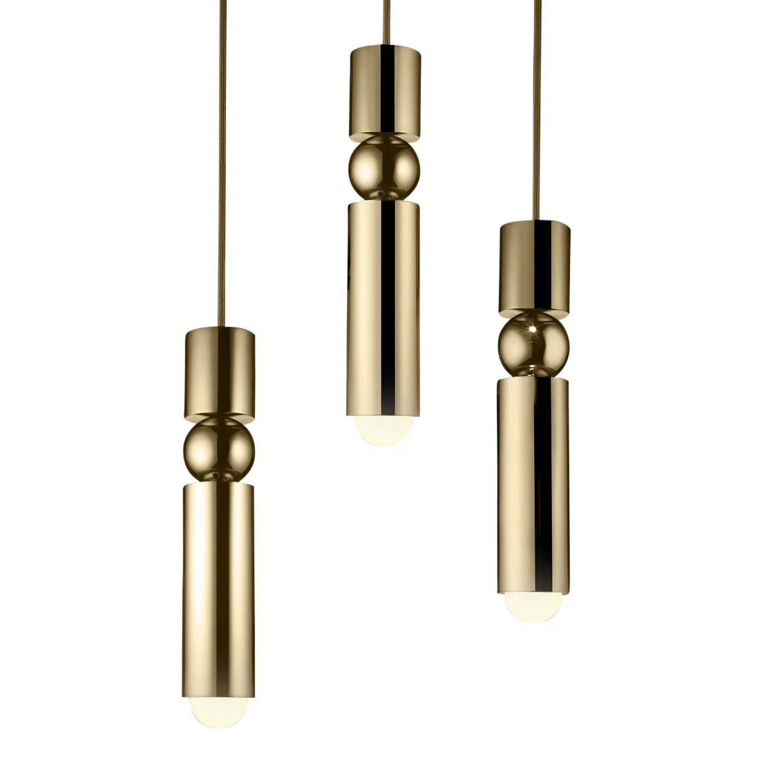 Pendelleuchte 3-flammig FULCRUM aus Messing