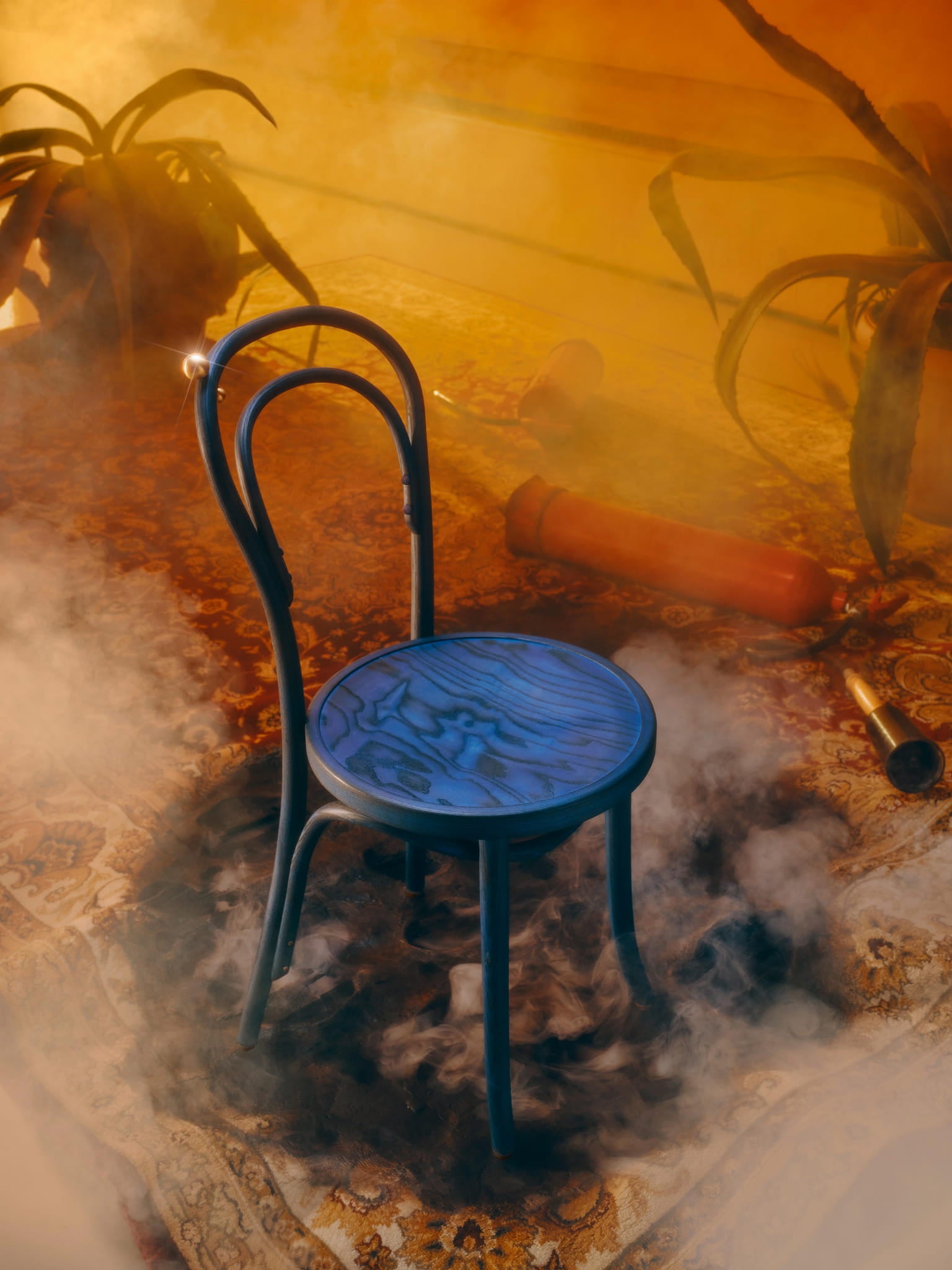 Stuhl A-1889 FUOCO BLU Eschenholz