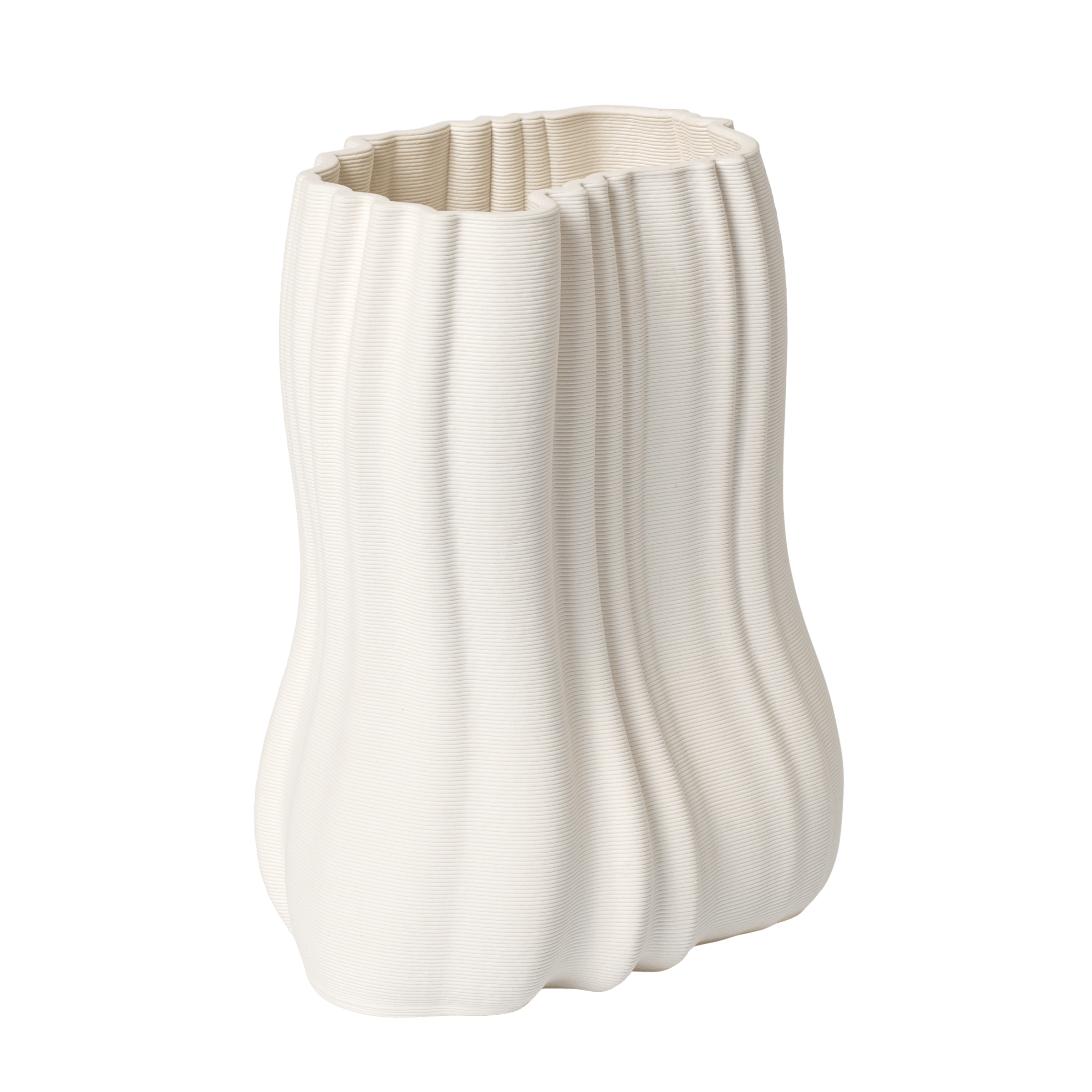 Vase MOIRE LOW gebrochenes Weiß