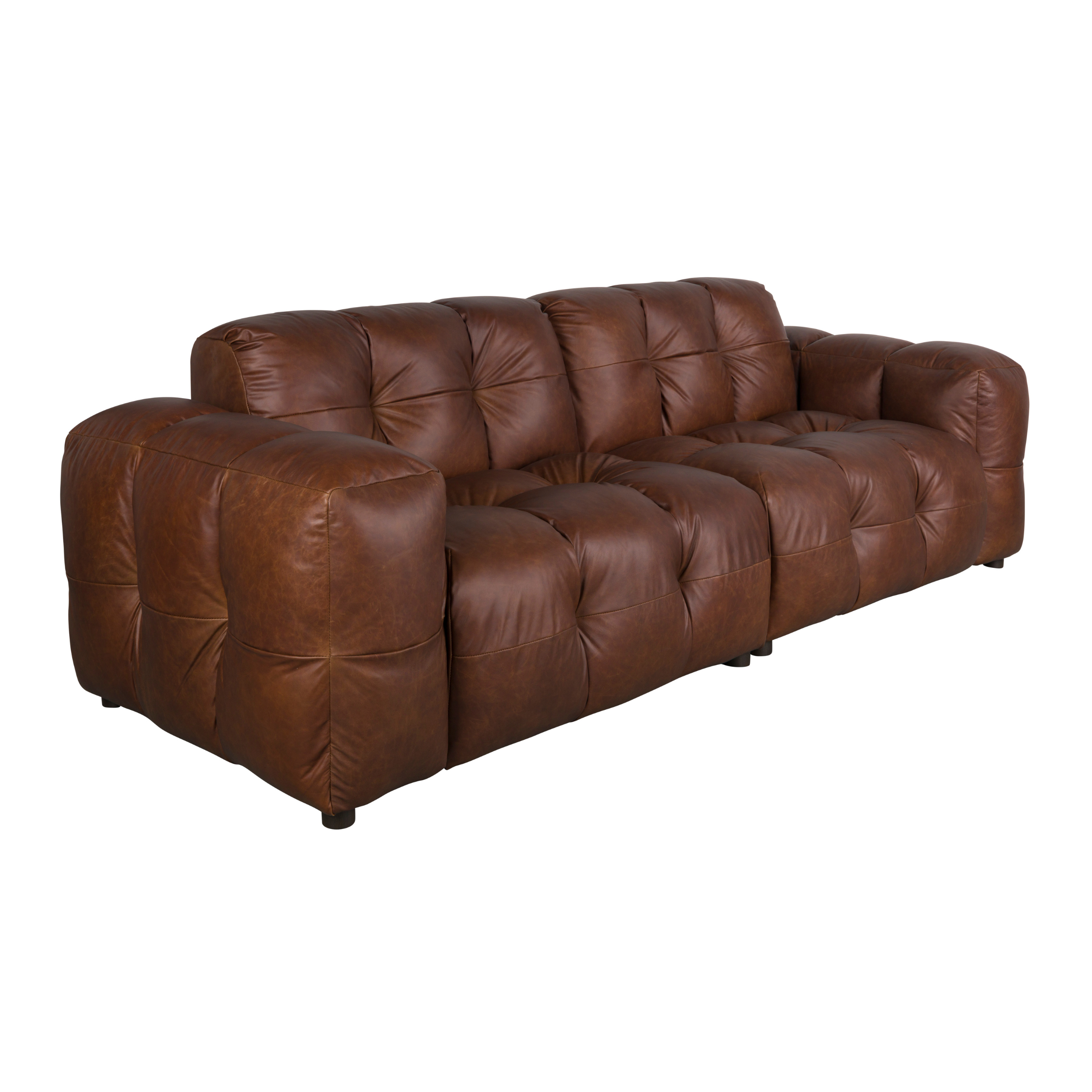 Sofa 3-Sitzer HACKMAN schokoladenbraunes Leder