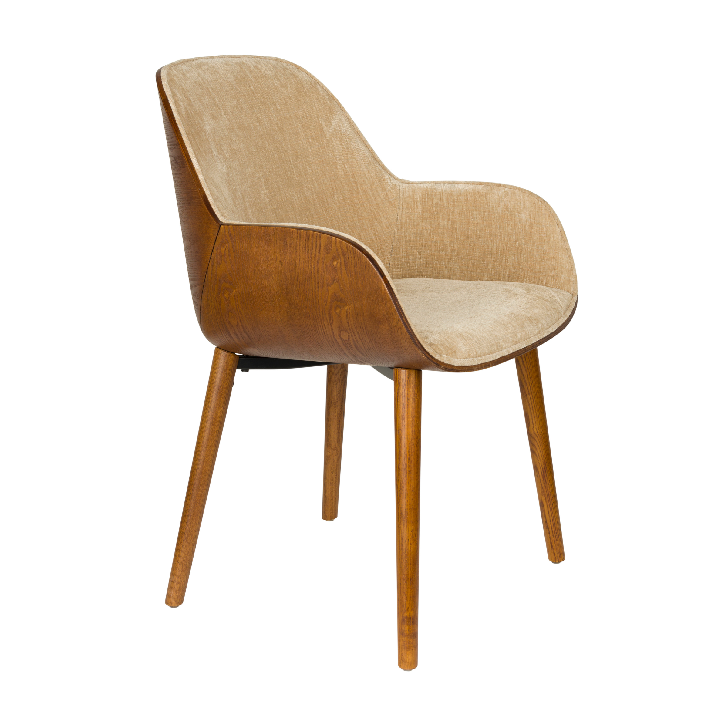TAYLOR Chair beige with wooden base