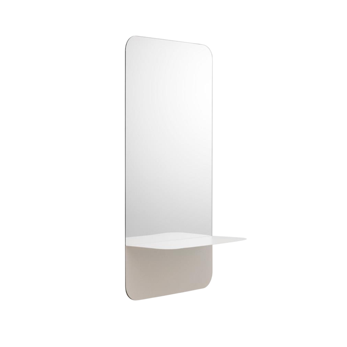 HORIZON VERTICAL Mirror with Shelf White