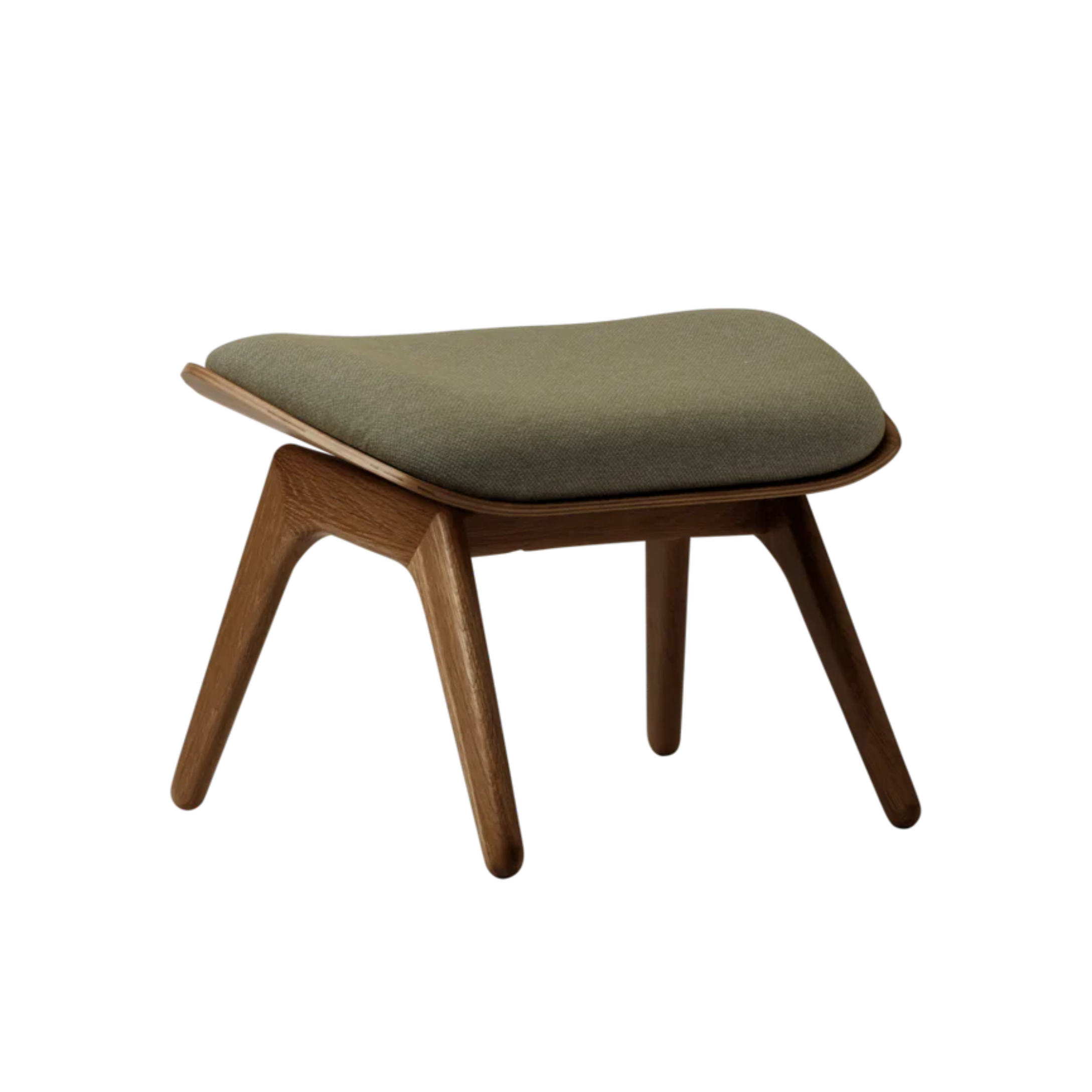 Fußhocker READER in Salbeigrün mit dunklem Eichenfuß