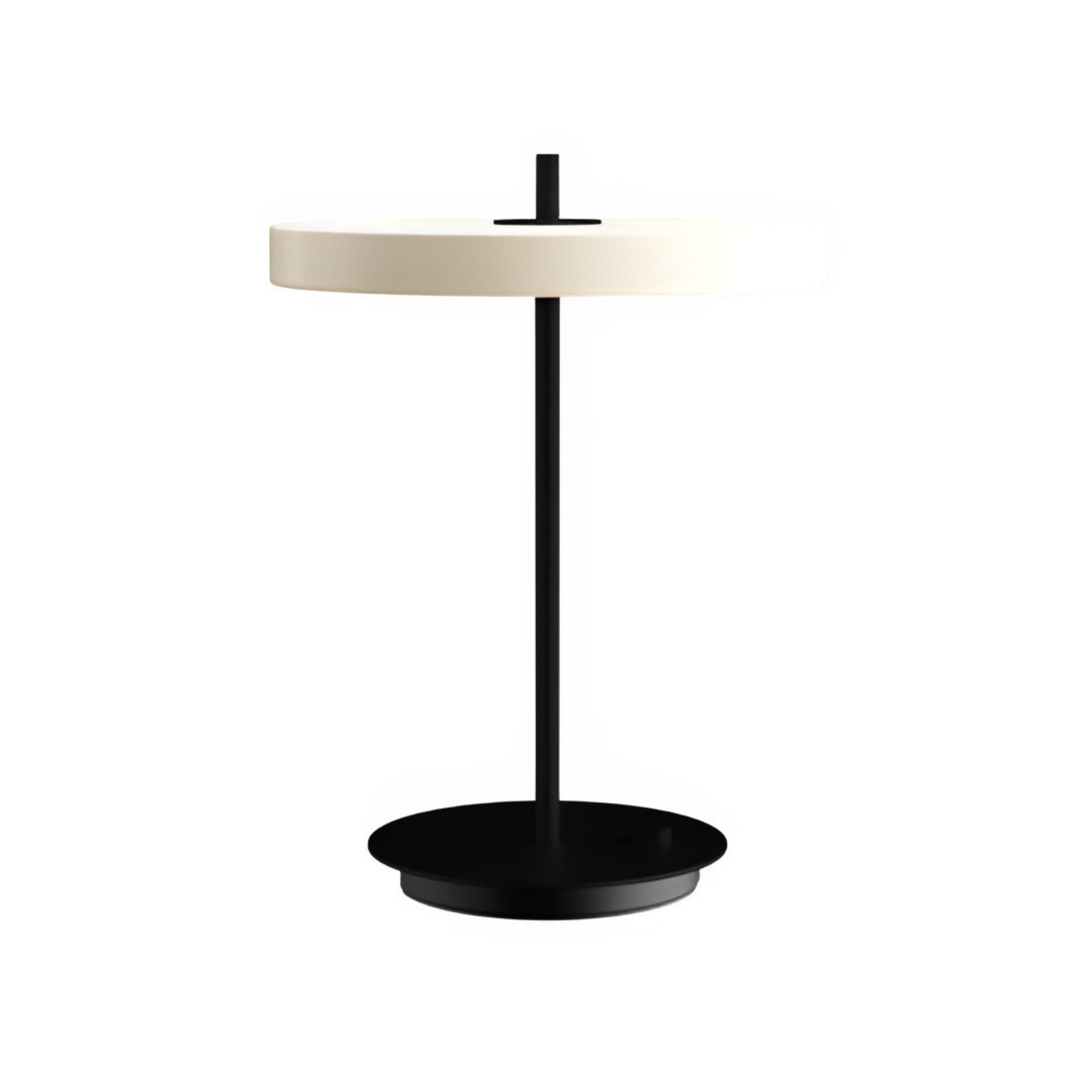 Tischlampe ASTERIA weiß mit schwarzem Fuß