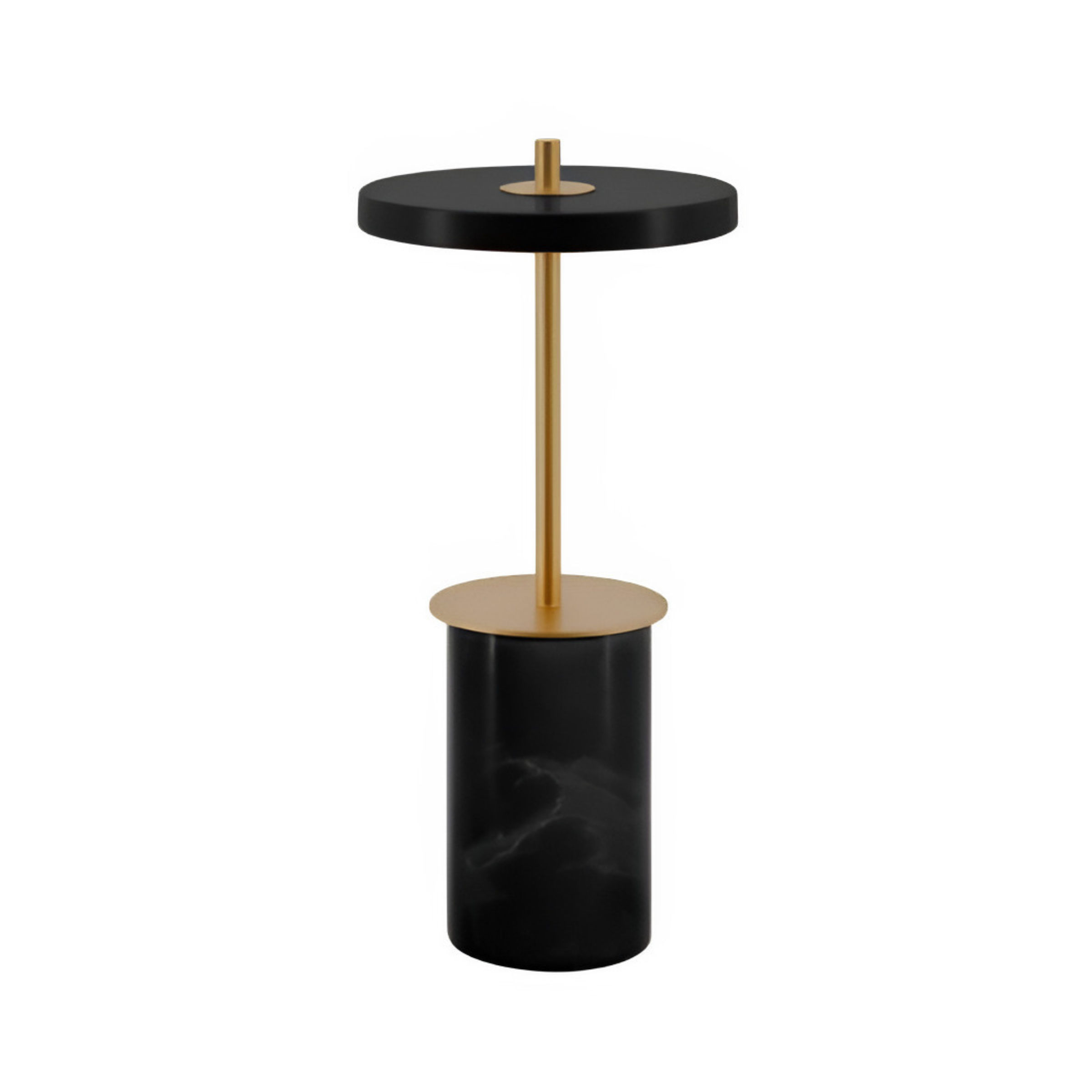 Tischlampe ASTERIA MOVE MINI schwarzer Marmor mit goldener Einlage