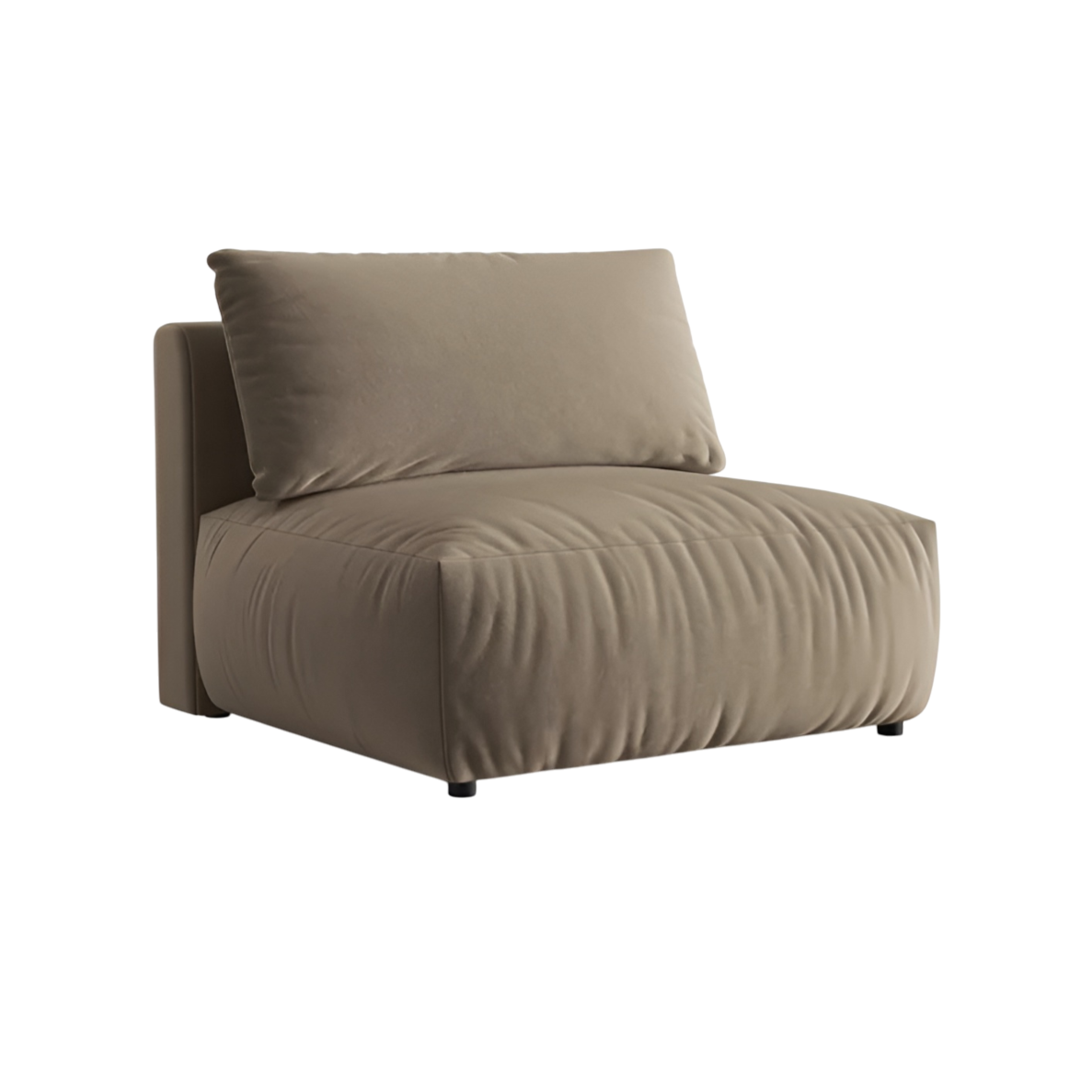 CHRIS velvet modular sofa - wide central element light brown