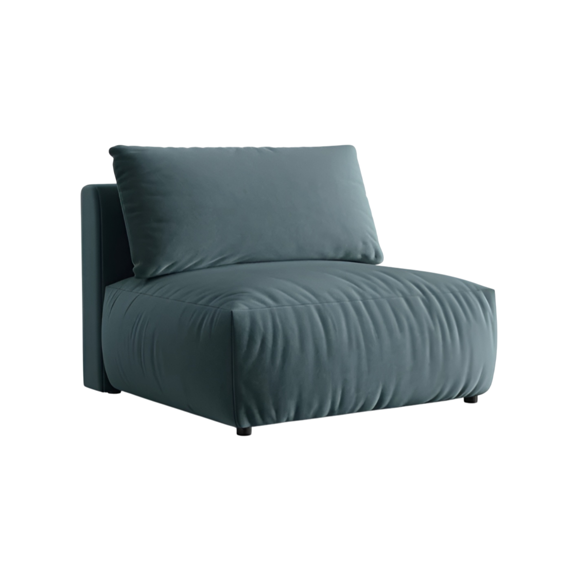 CHRIS Velvet Modular Sofa - Wide Central Element in Light Blue