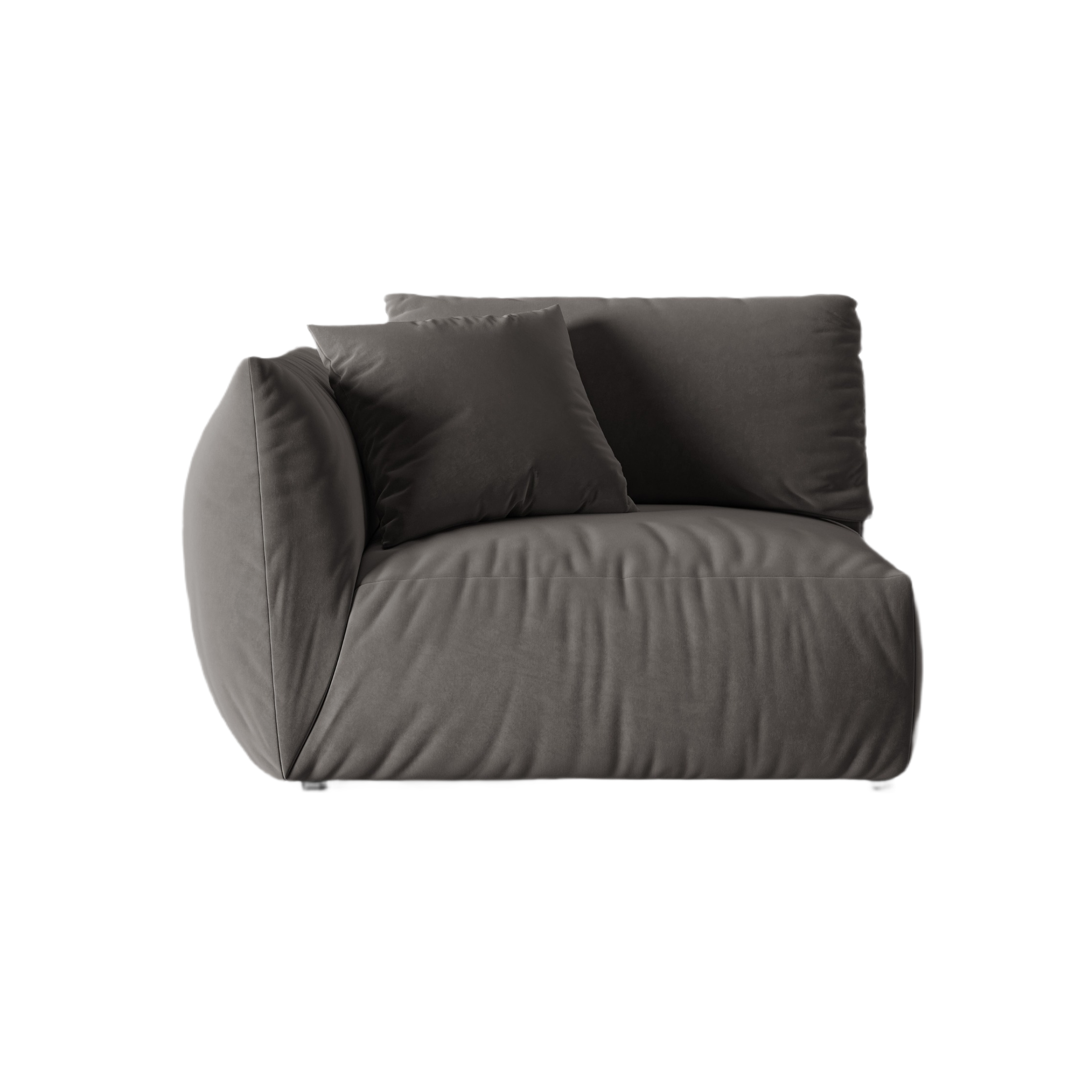 Velvet modular sofa CHRIS - wide left element dark gray