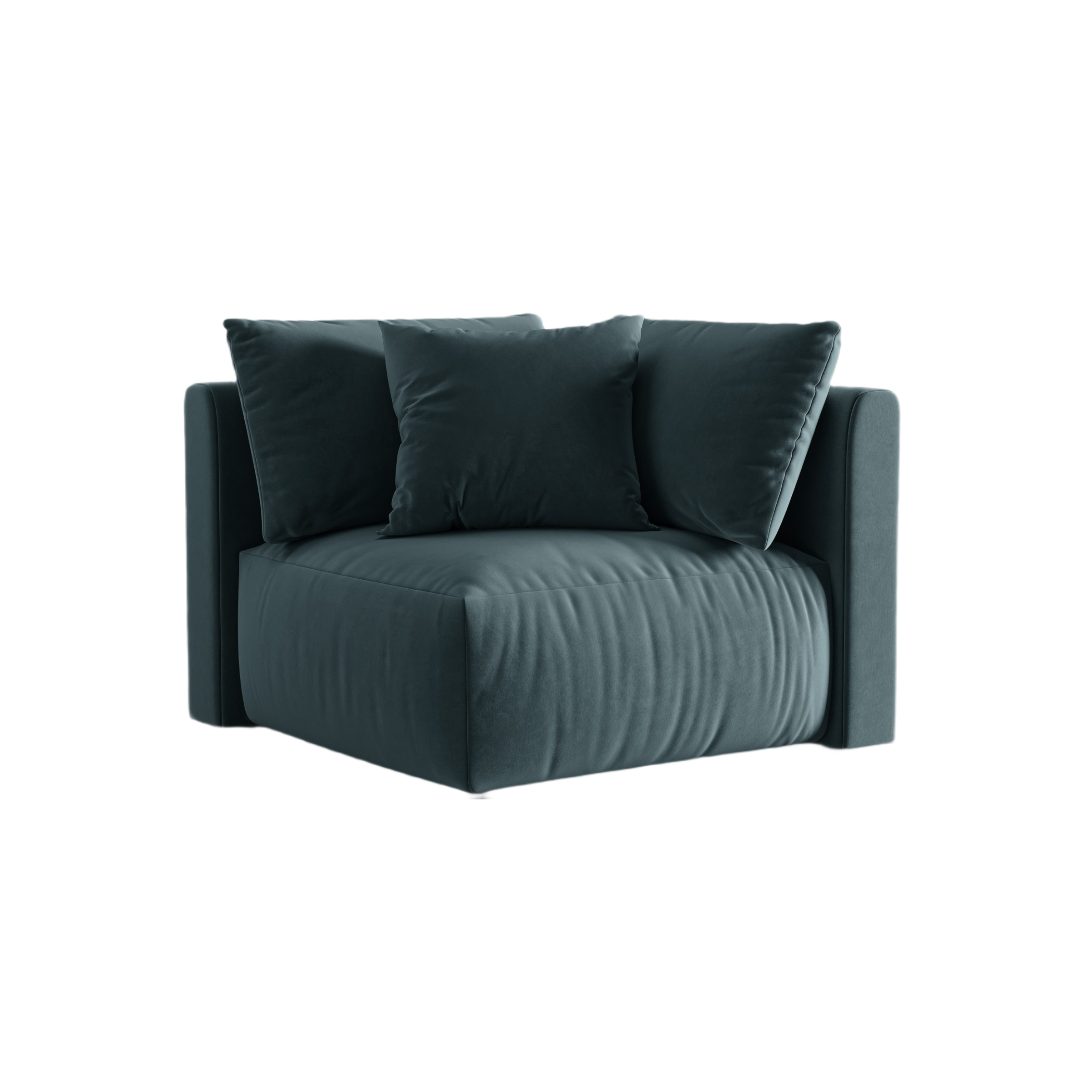 Velvet modular sofa CHRIS - light blue corner element