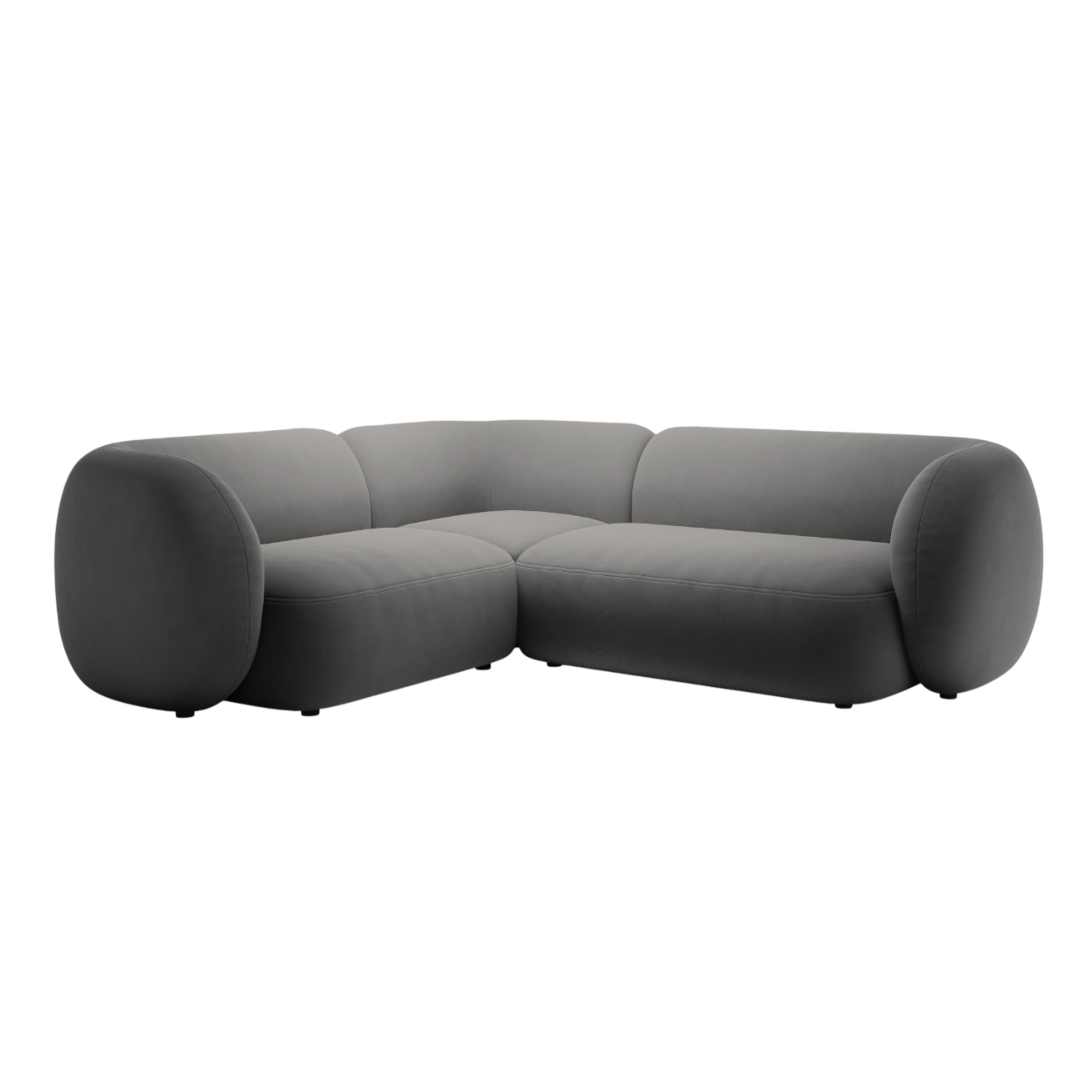 Left-facing velvet corner sofa for 4 people KATE dark gray