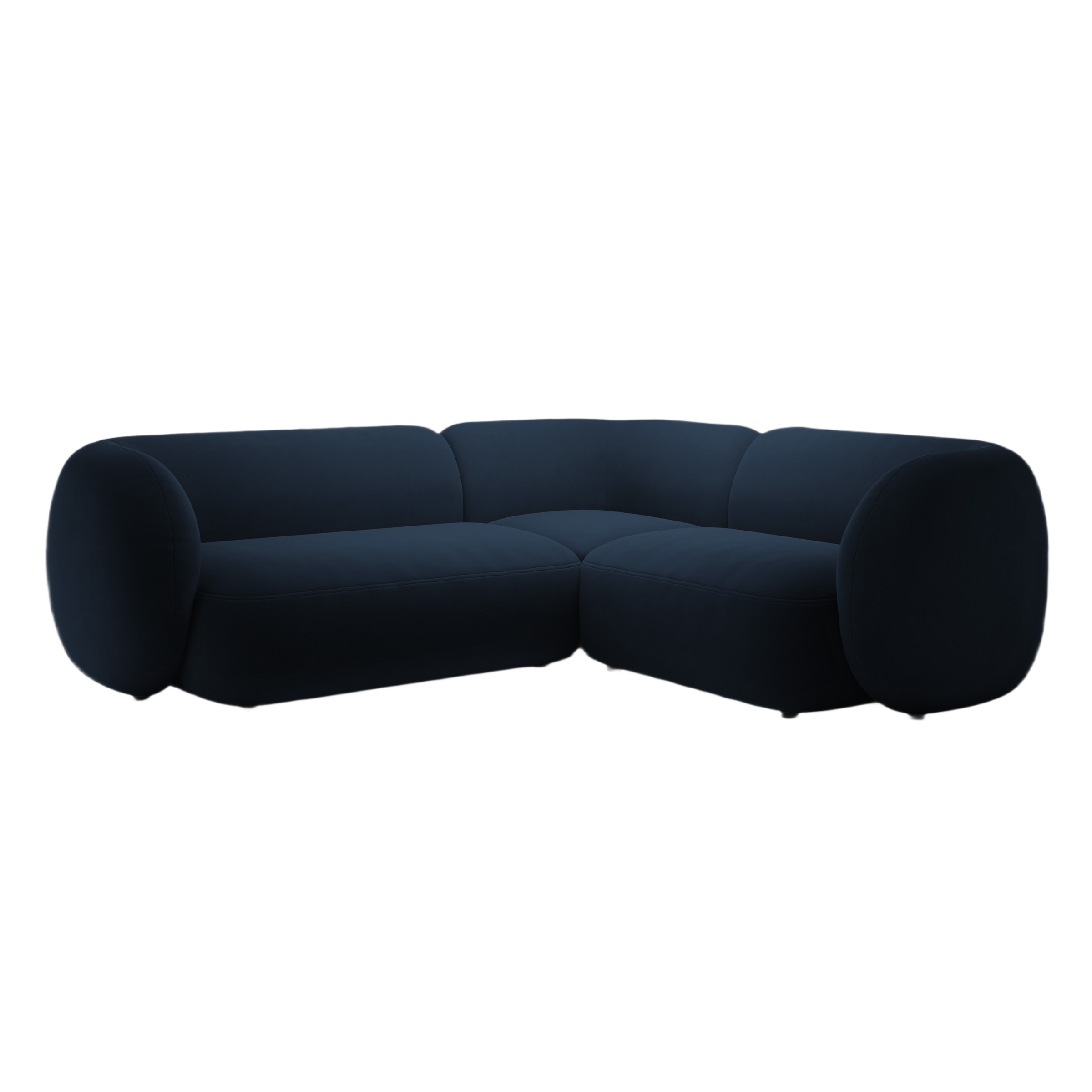 Right-facing velvet corner sofa for 4 people KATE royal blue