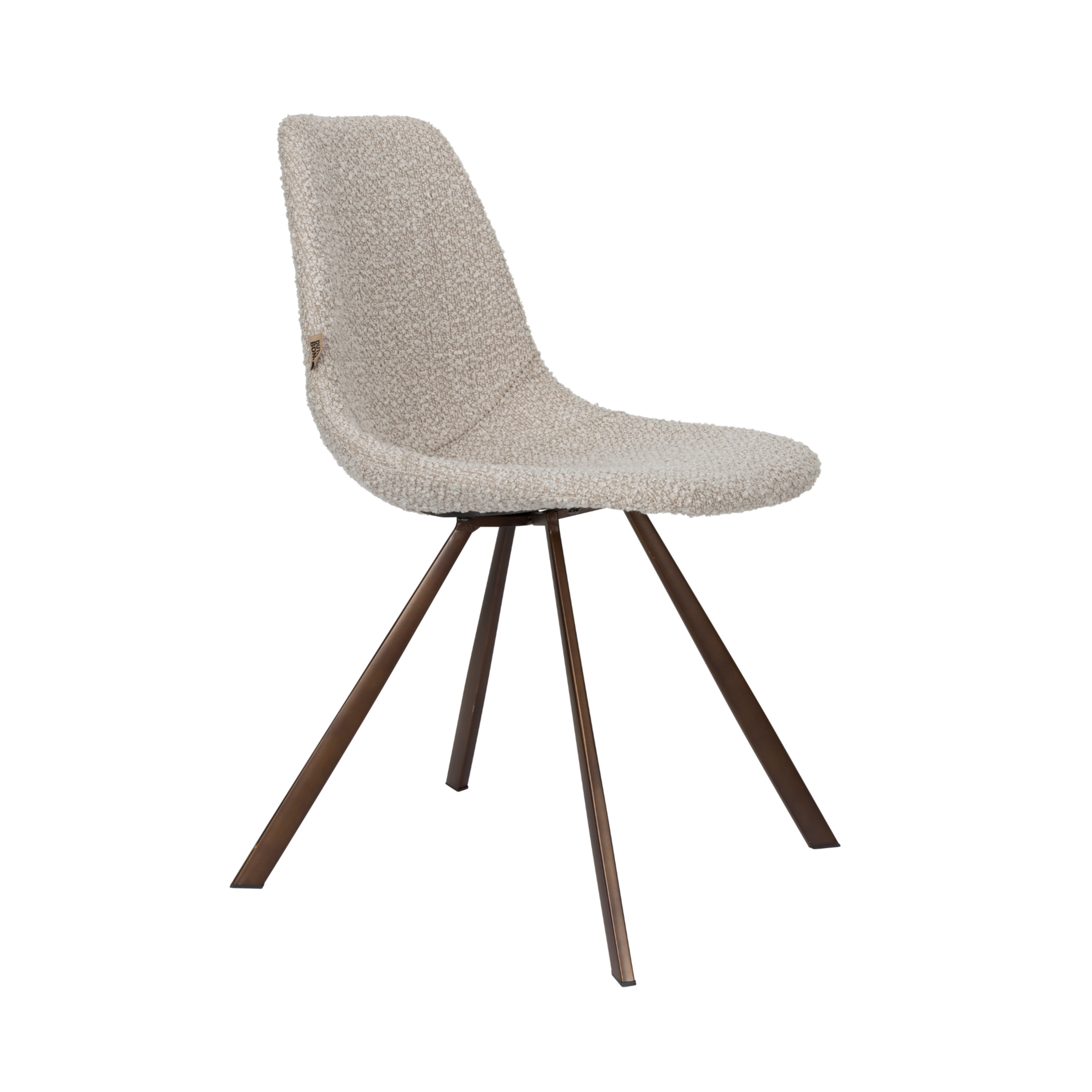 FRANKY chair in gray-beige with a brown base