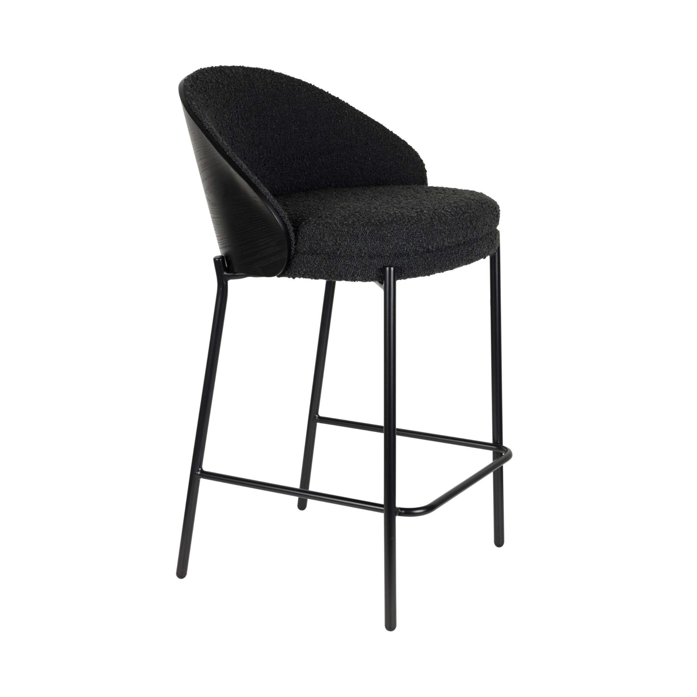 Barstuhl RODIN schwarz mit schwarzem Fuß