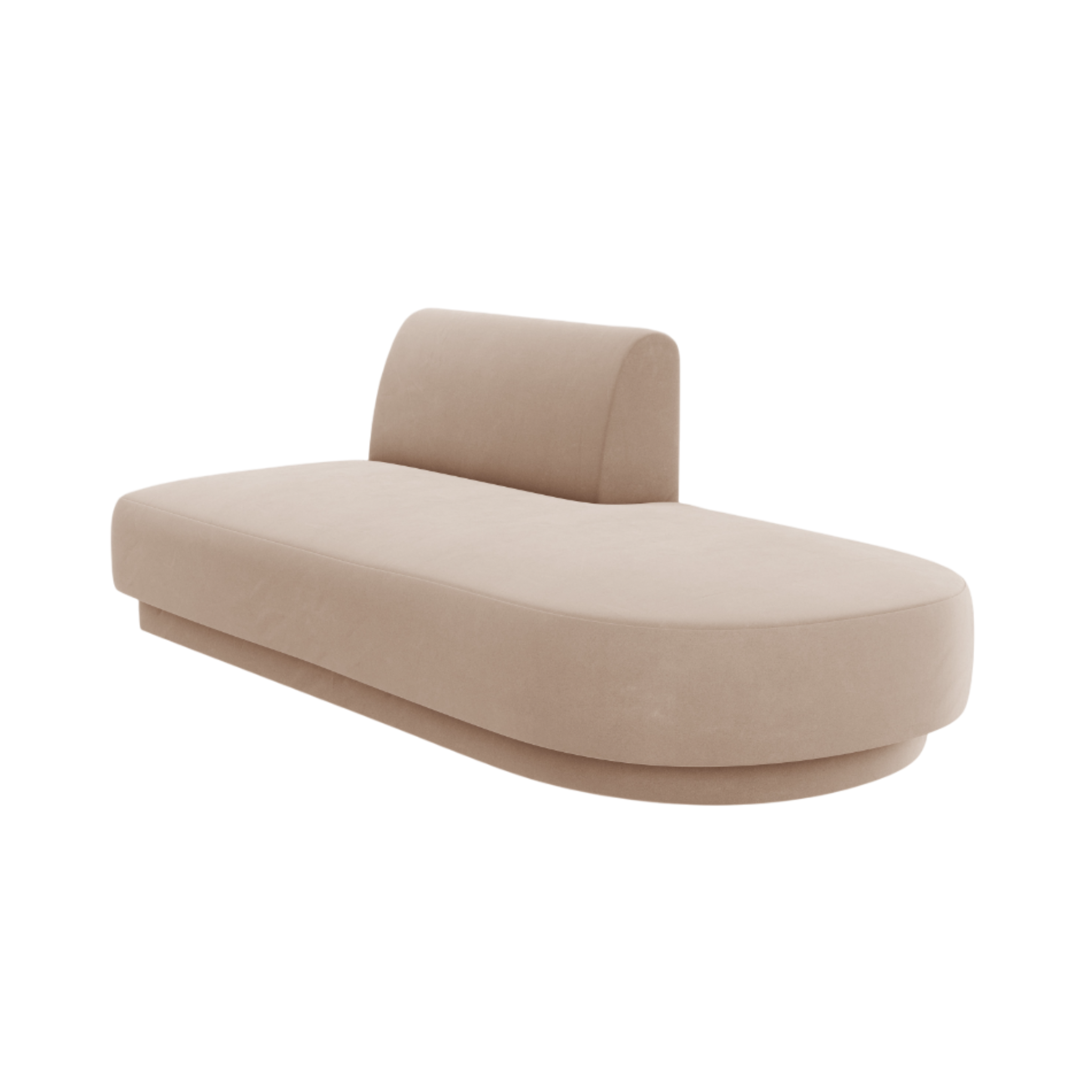 2-seater velvet right-facing chaise longue MILEY cappuccino