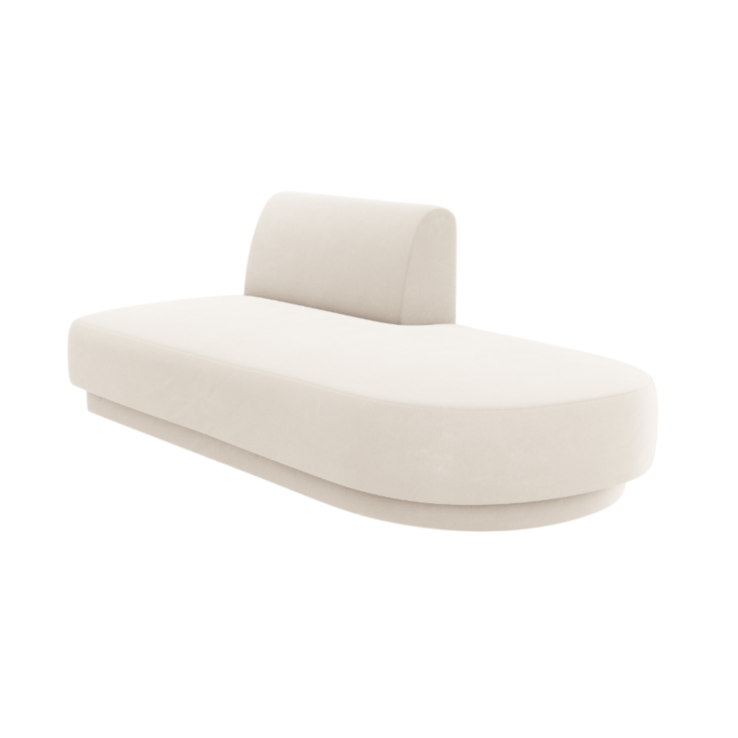 2-sitziger samtiger Szezlong rechts MILEY hellbeige