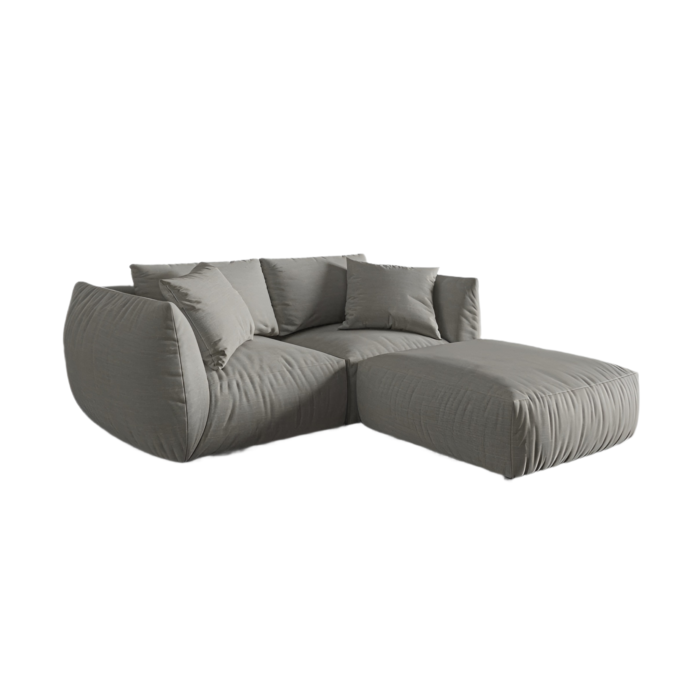 Left-sided corner sofa CHRIS gray chenille