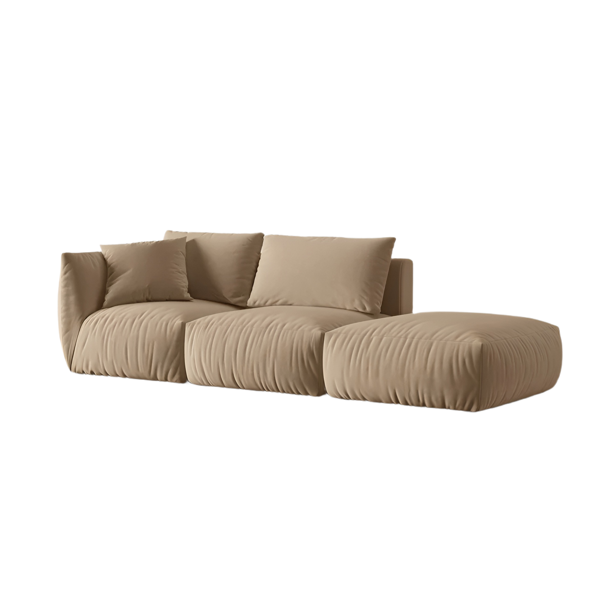 3-seater right-facing velvet modular sofa CHRIS sand