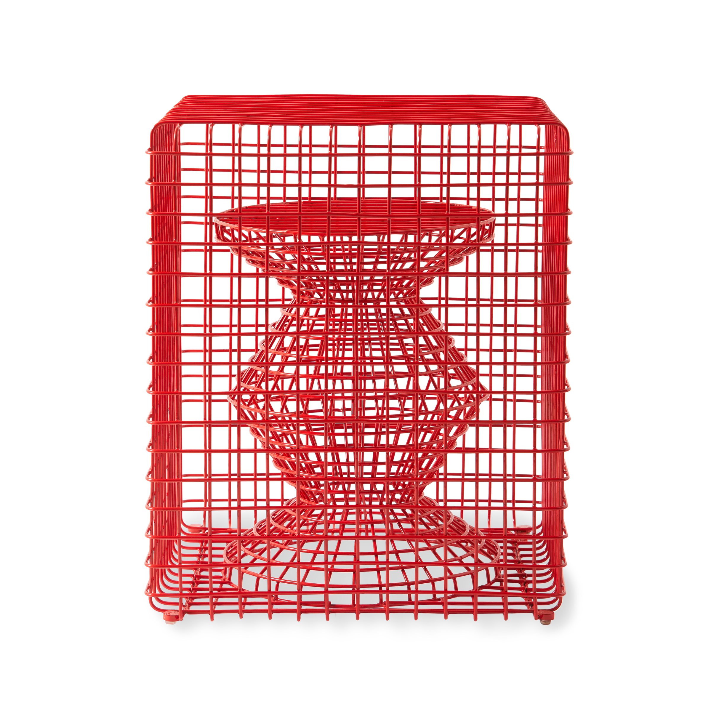 ZIG ZAG WIRE decorative stool red
