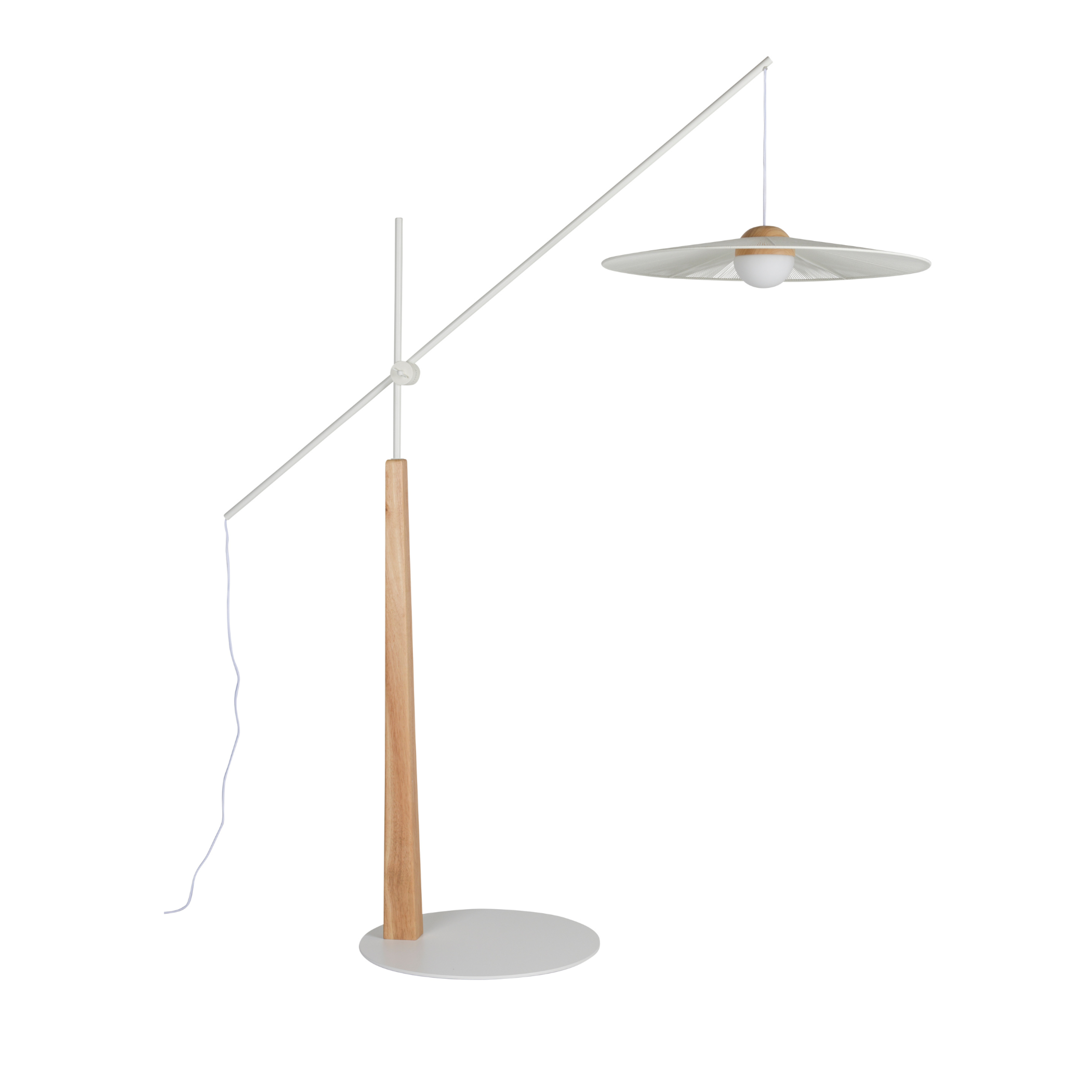 Stehlampe mit Ausleger BELLE gebrochenes Weiß