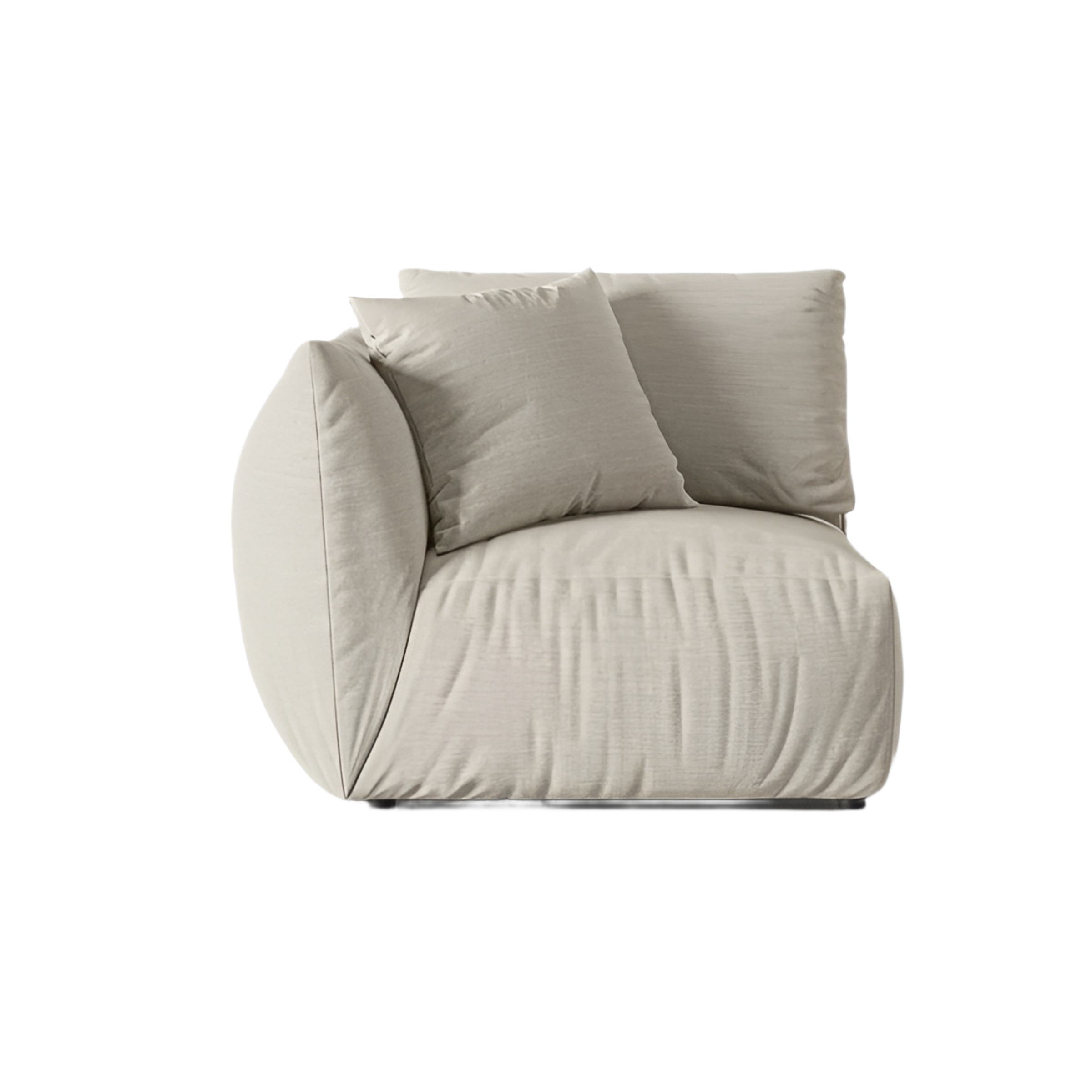 Modulares Sofa CHRIS - linkes Element in cremefarbenem Chenille