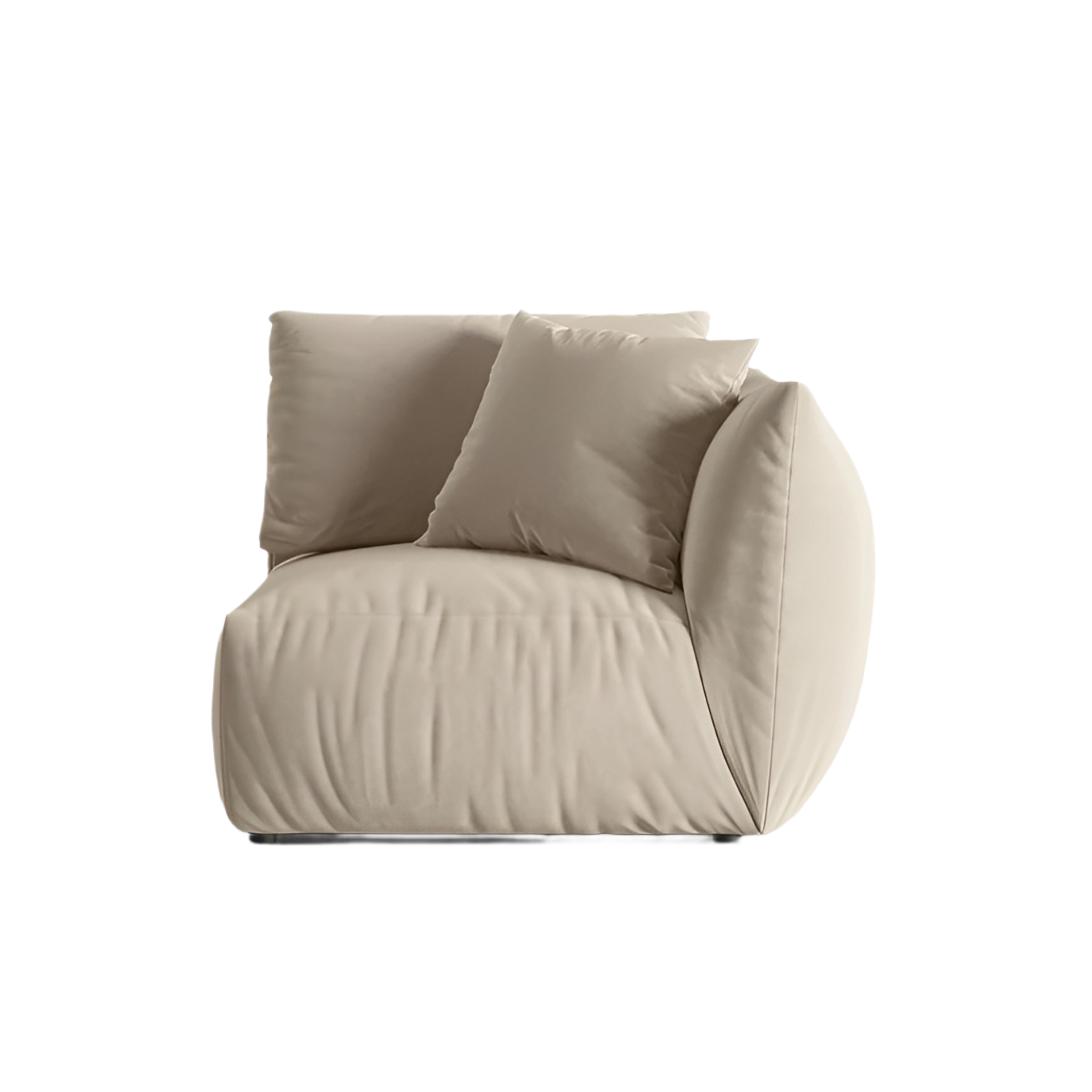 Samt-Modulsessel CHRIS - rechte Element ecru