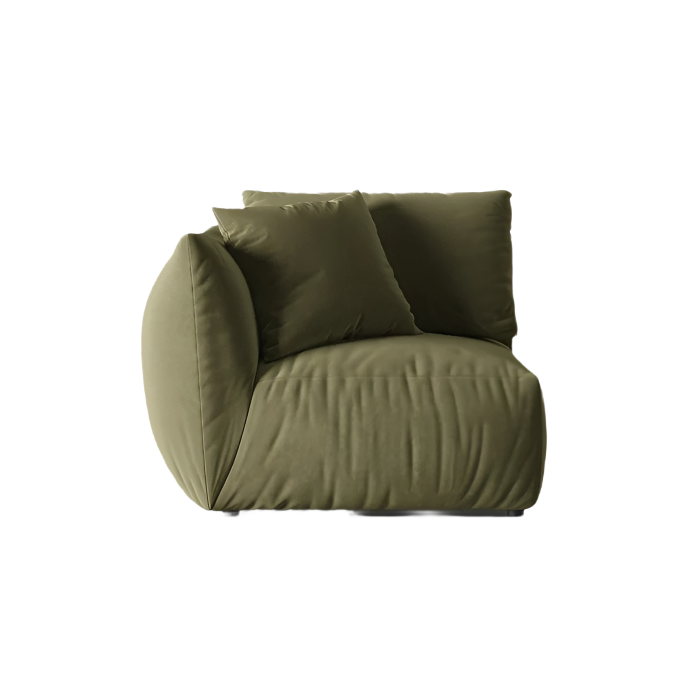 Modulares Samtsofa CHRIS - linkes Element in Hellgrün