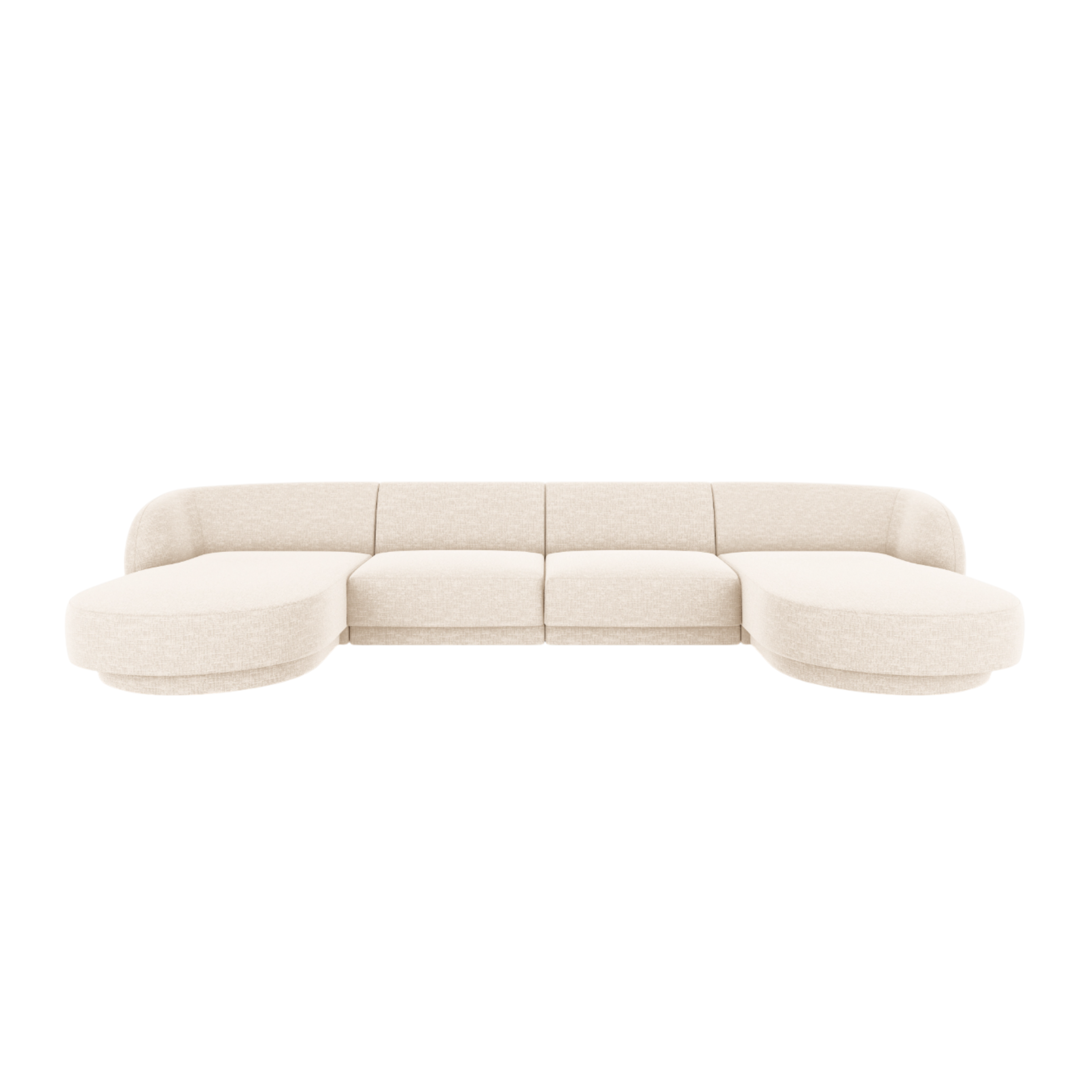U-shaped sofa MILEY ivory chenille