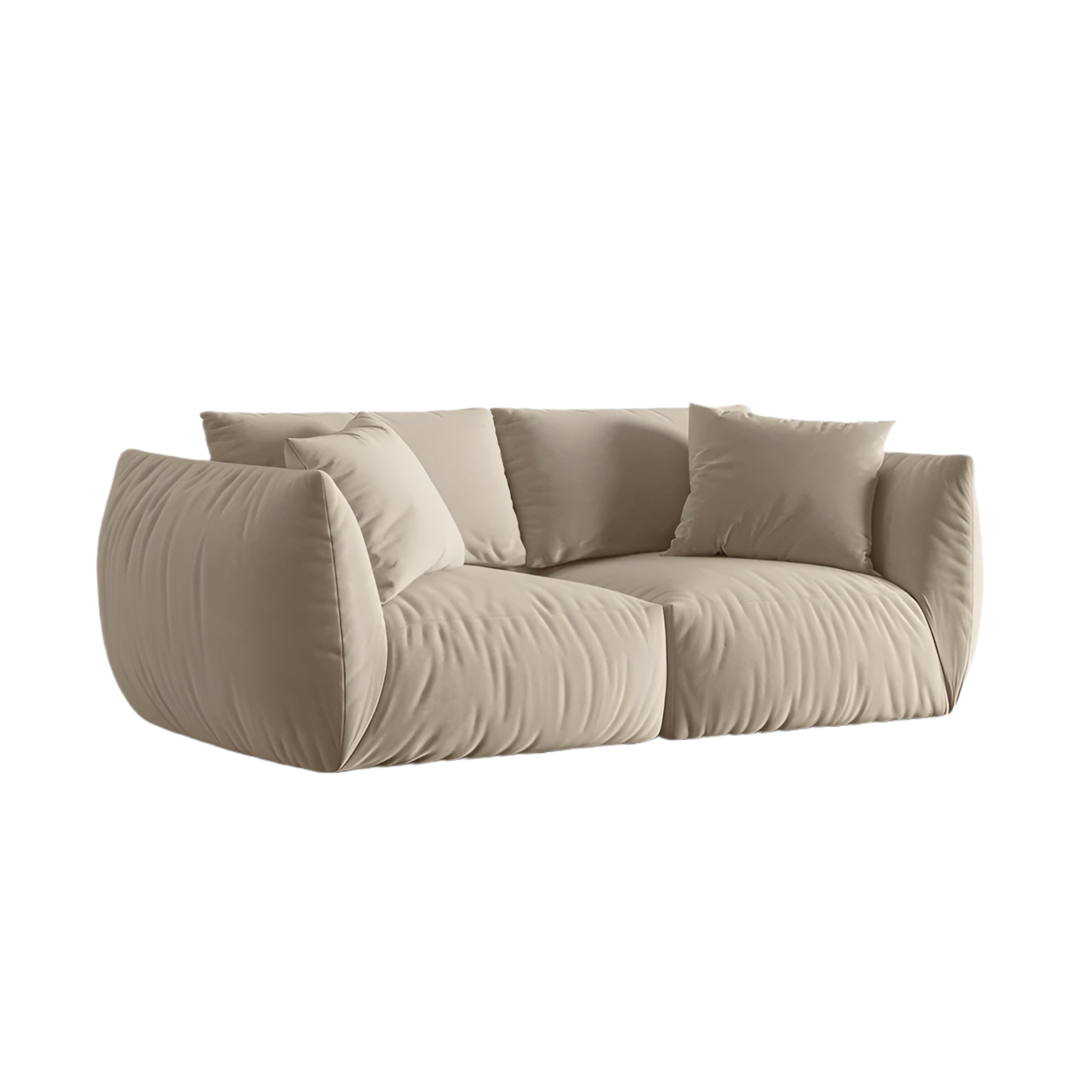CHRIS ecru 3-seater velvet sofa