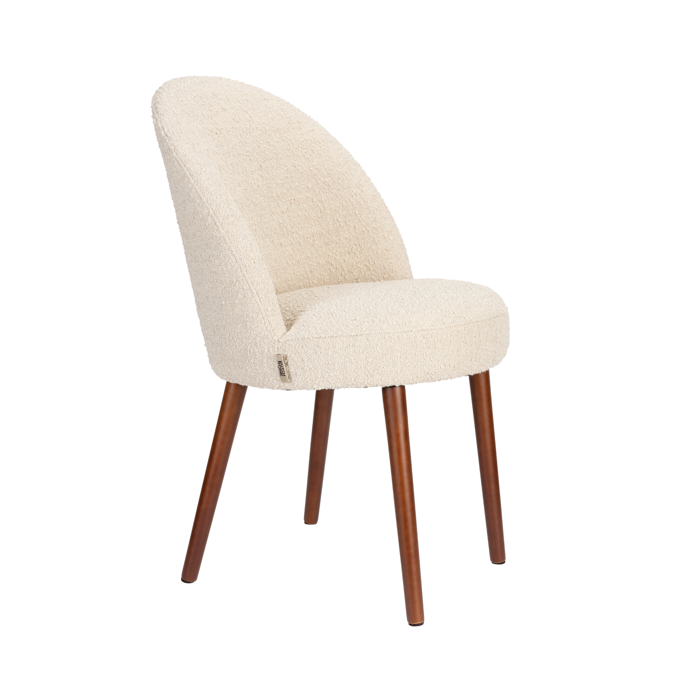 BARBARA chair beige with wooden base