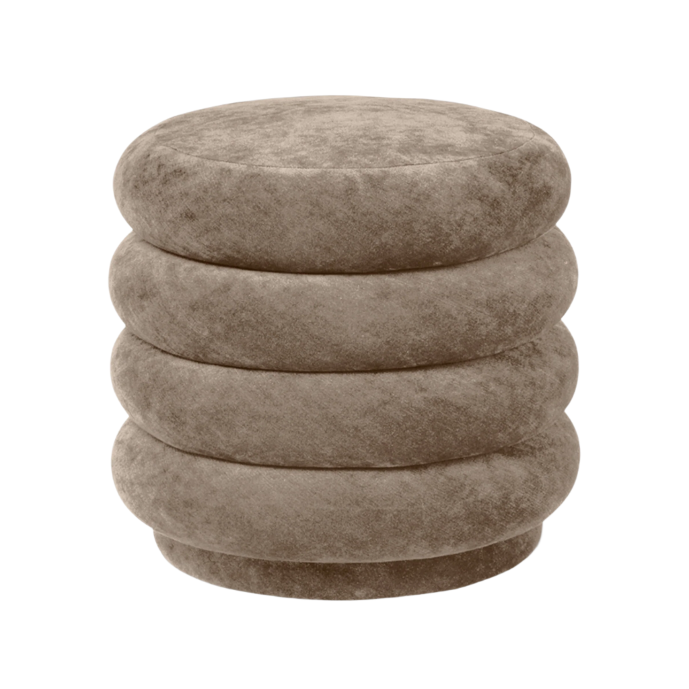 Round Faded Beige Pouf