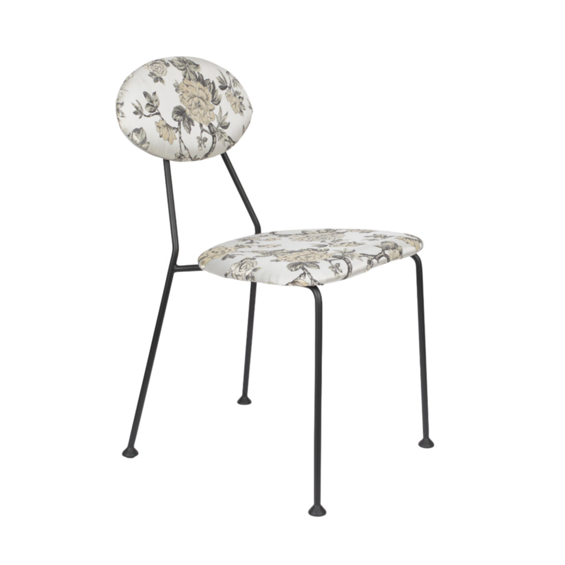 KISS THE FROGGY Chair in Broken White with Floral Pattern