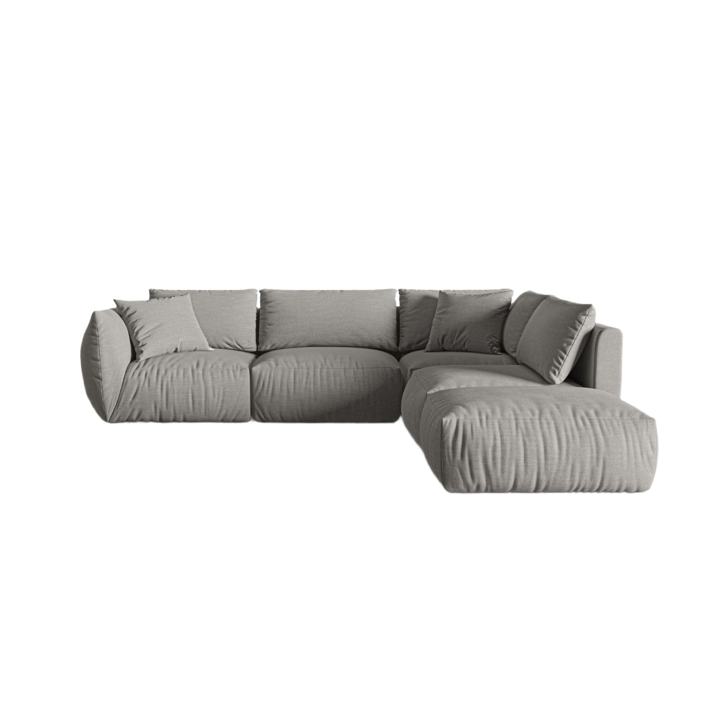Right-facing modular corner sofa for 4 people CHRIS gray chenille